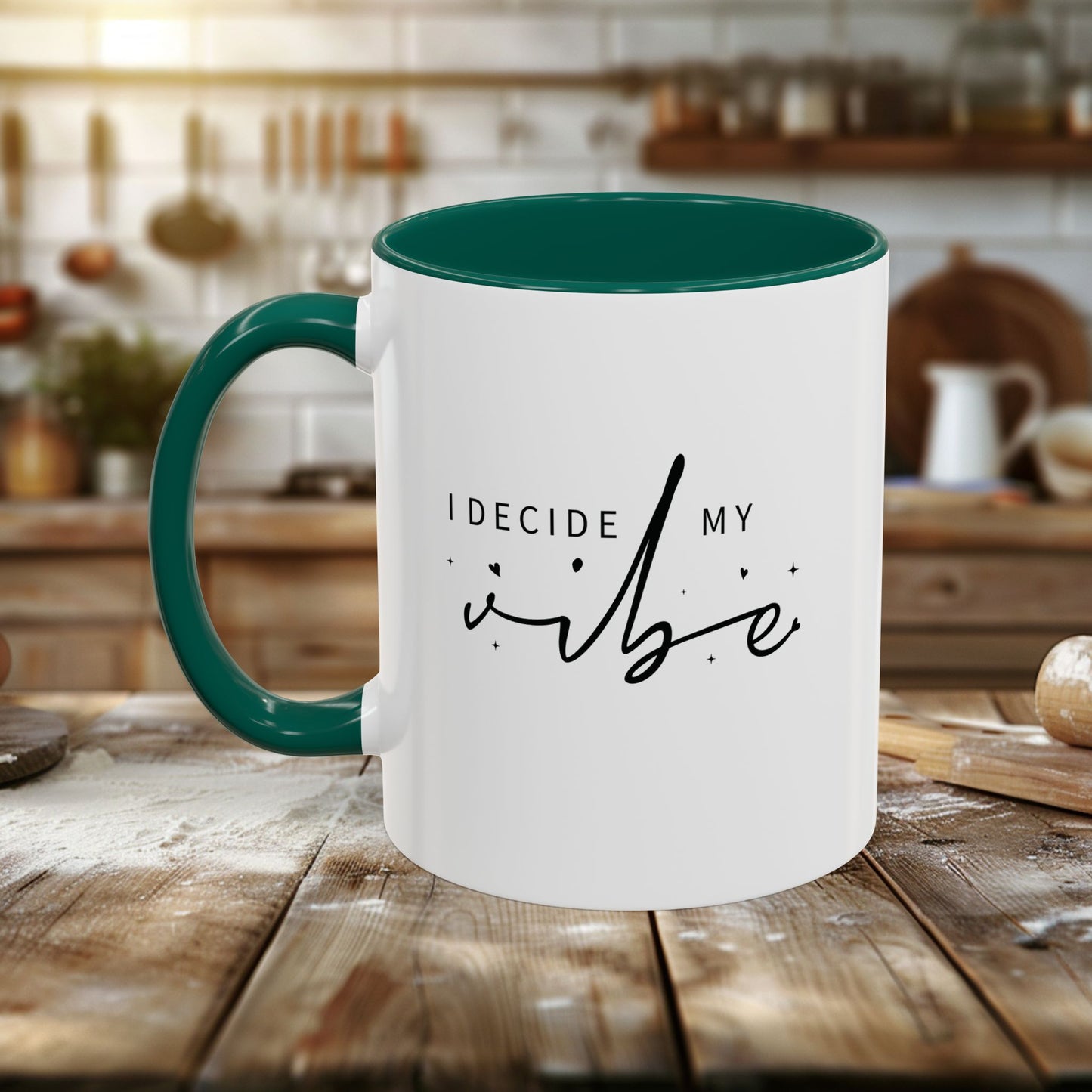 colorful mugs (11oz, 15oz) - i decide my vibe - confidence & control quote