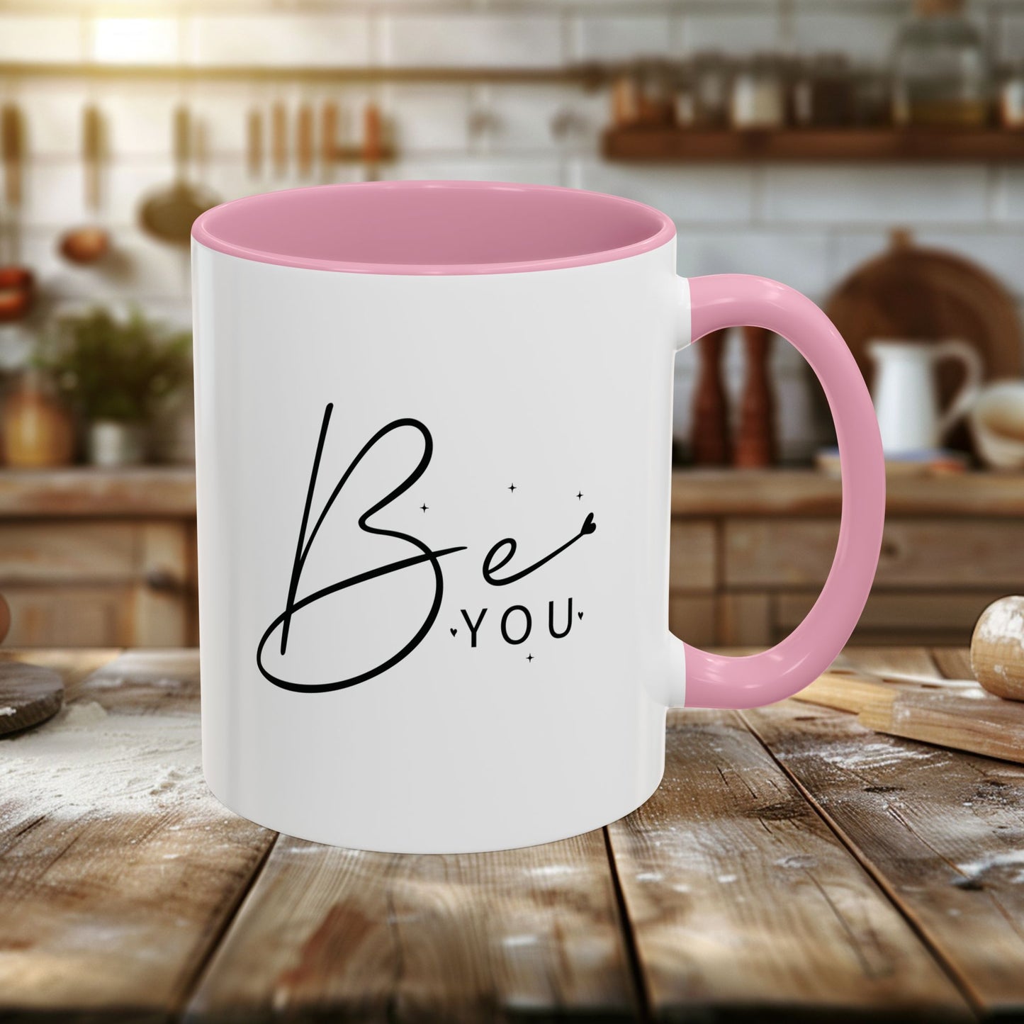 colorful mugs (11oz, 15oz) - be you - simple and powerful self-love quote