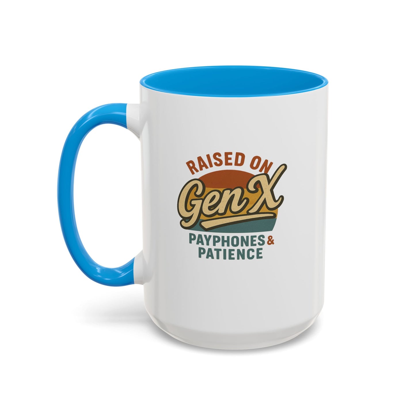 colorful 'raised on gen x' mug - perfect gift for nostalgic coffee lovers