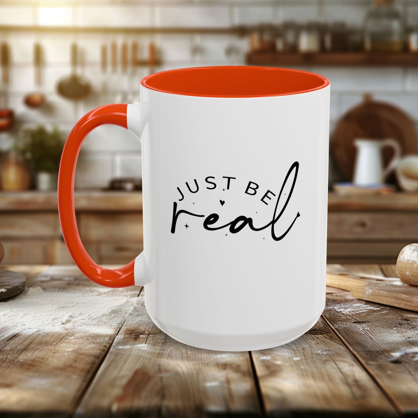 colorful mugs (11oz, 15oz) - just be real - authentic living quote