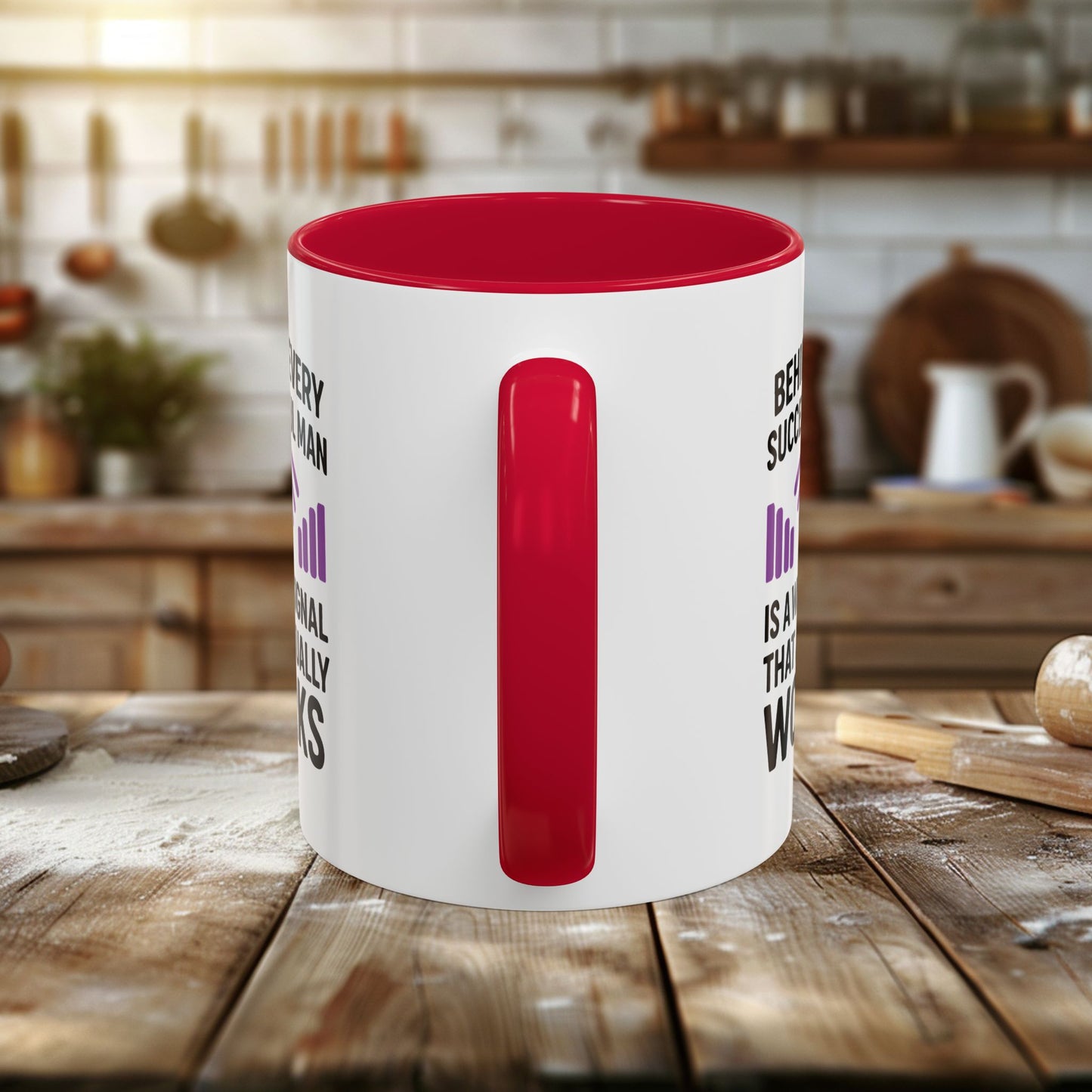 colorful mugs (11oz, 15oz) - behind every successful man is a wifi signal that works