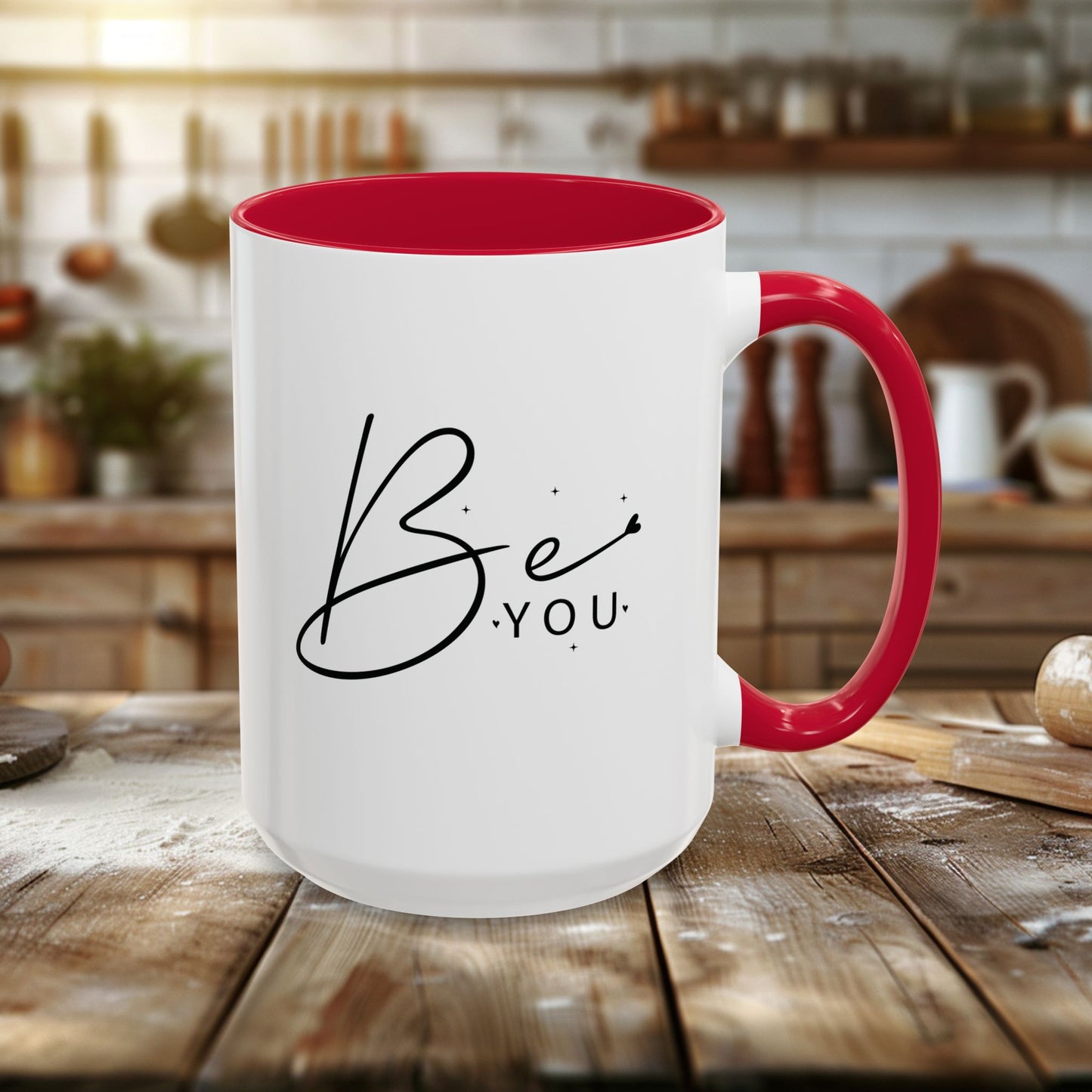 colorful mugs (11oz, 15oz) - be you - simple and powerful self-love quote