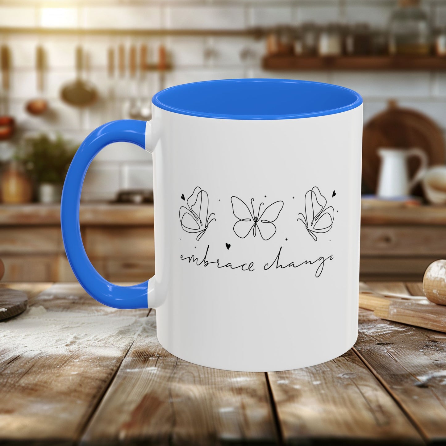 colorful mugs (11oz, 15oz) - embrace change - growth mindset quote
