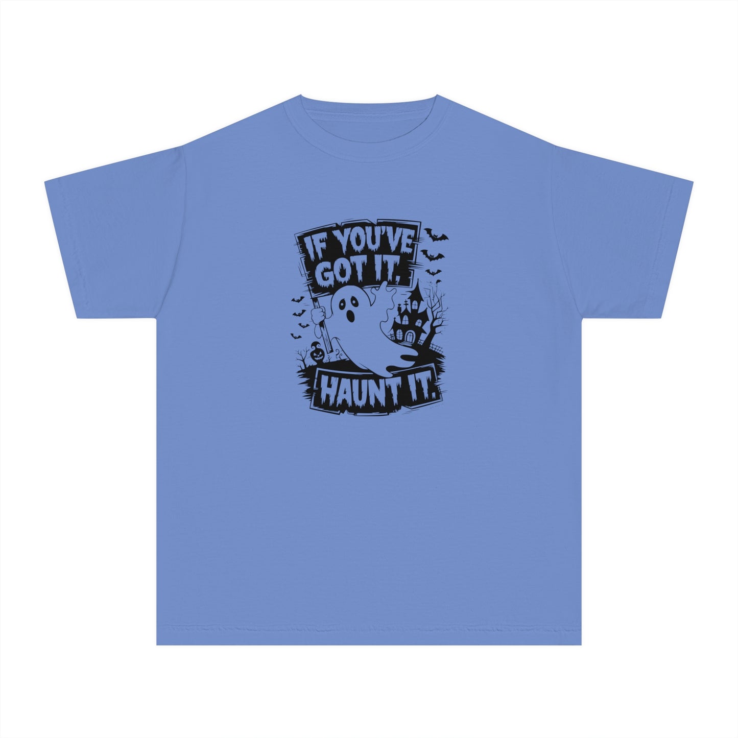 youth t-shirt, youth halloween t-shirt, if you've got it haunt it!