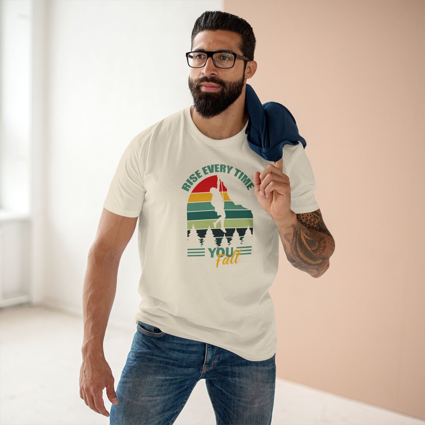adult staple tee - rise every time you fall - resilience quote