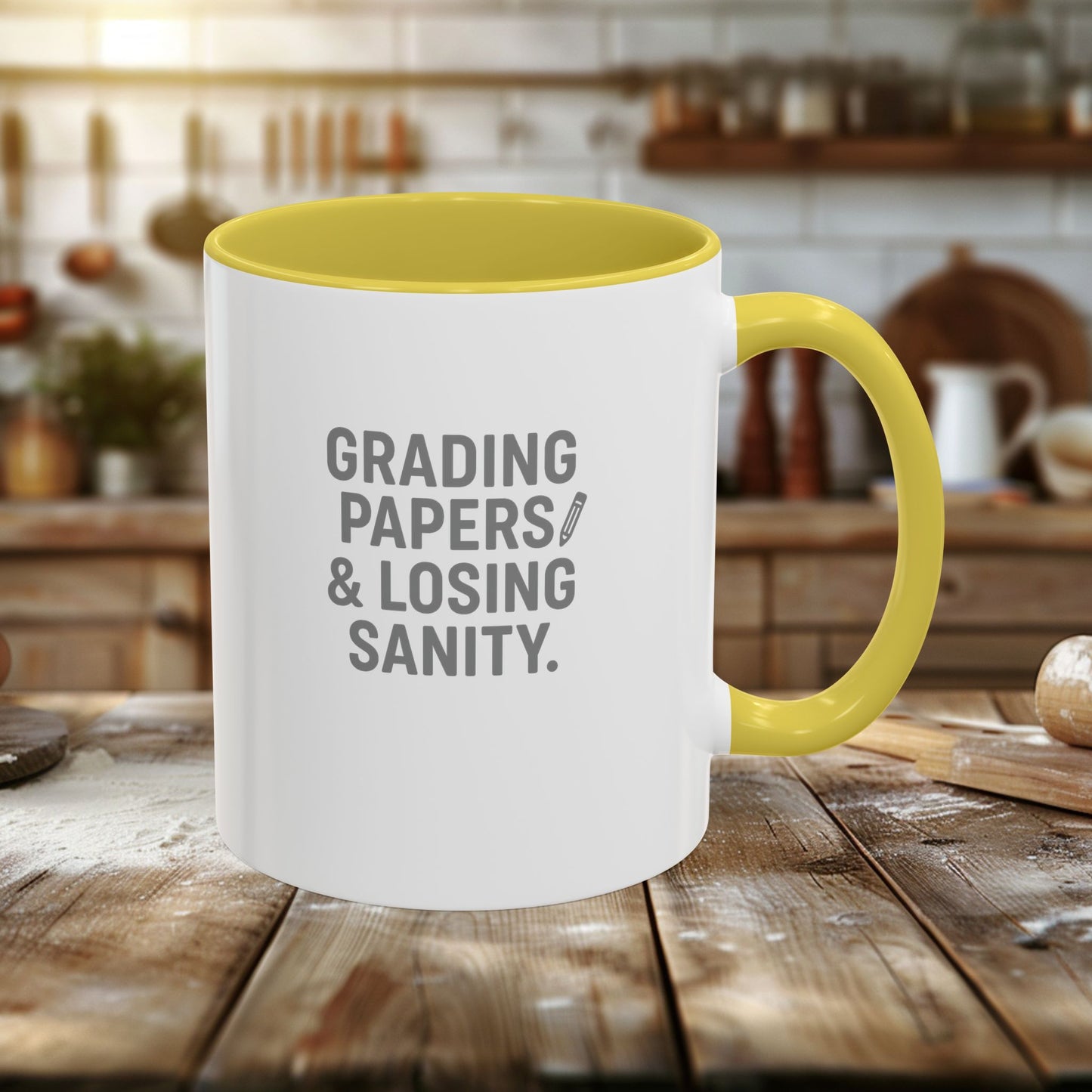 colorful grading papers & losing sanity mug – perfect gift for teachers. teachers with attitude.