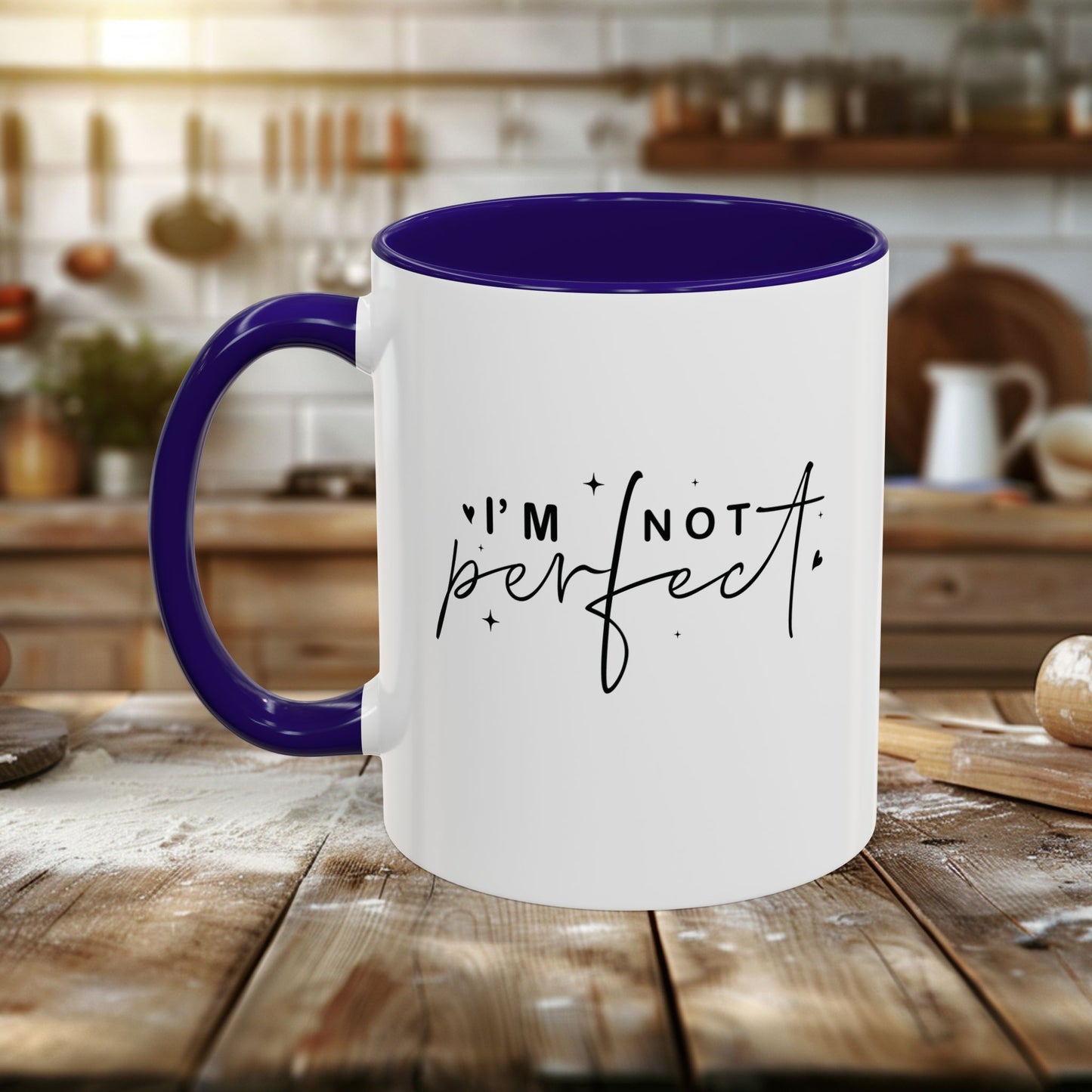 colorful mugs (11oz, 15oz) - i’m not perfect - self-acceptance quote