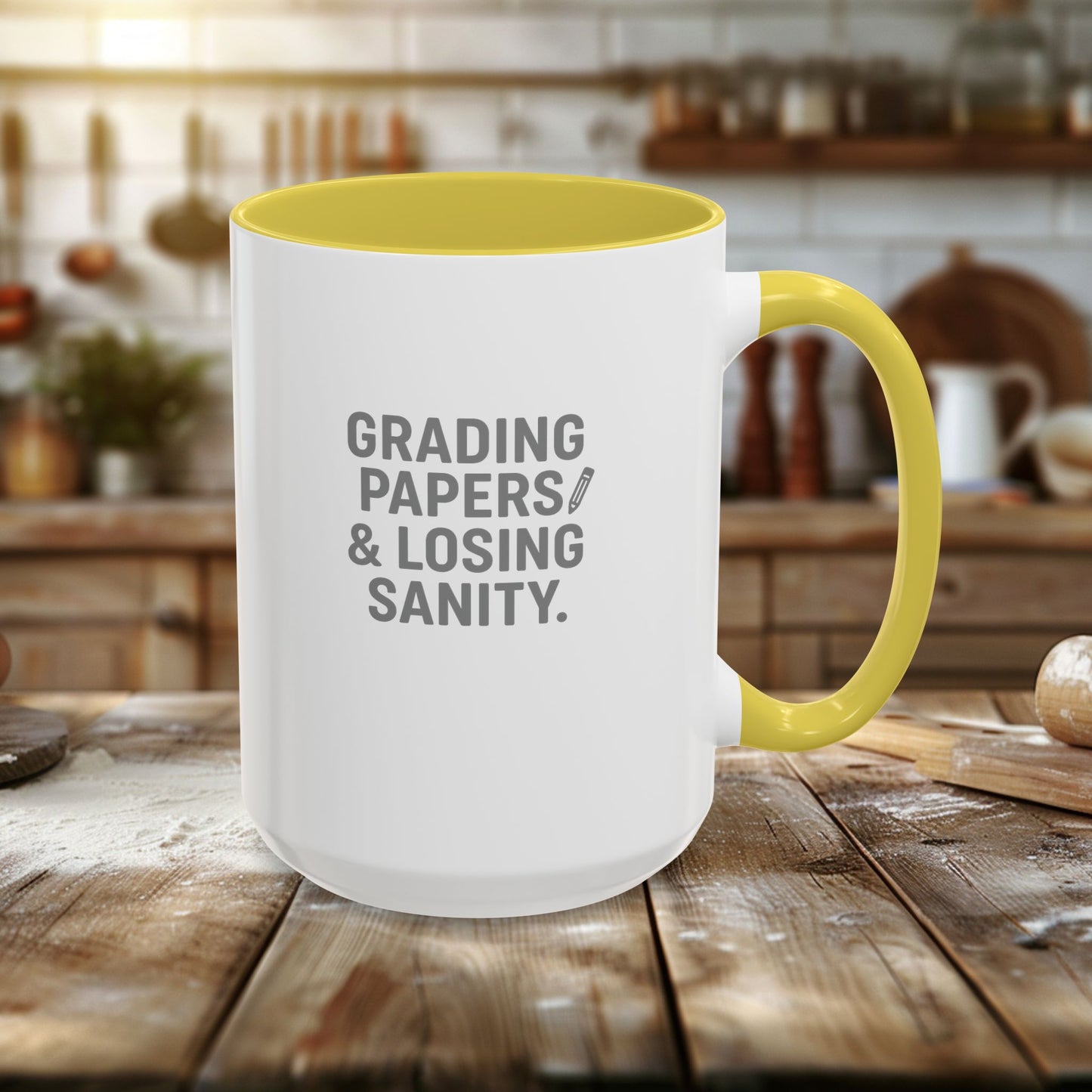 colorful grading papers & losing sanity mug – perfect gift for teachers. teachers with attitude.