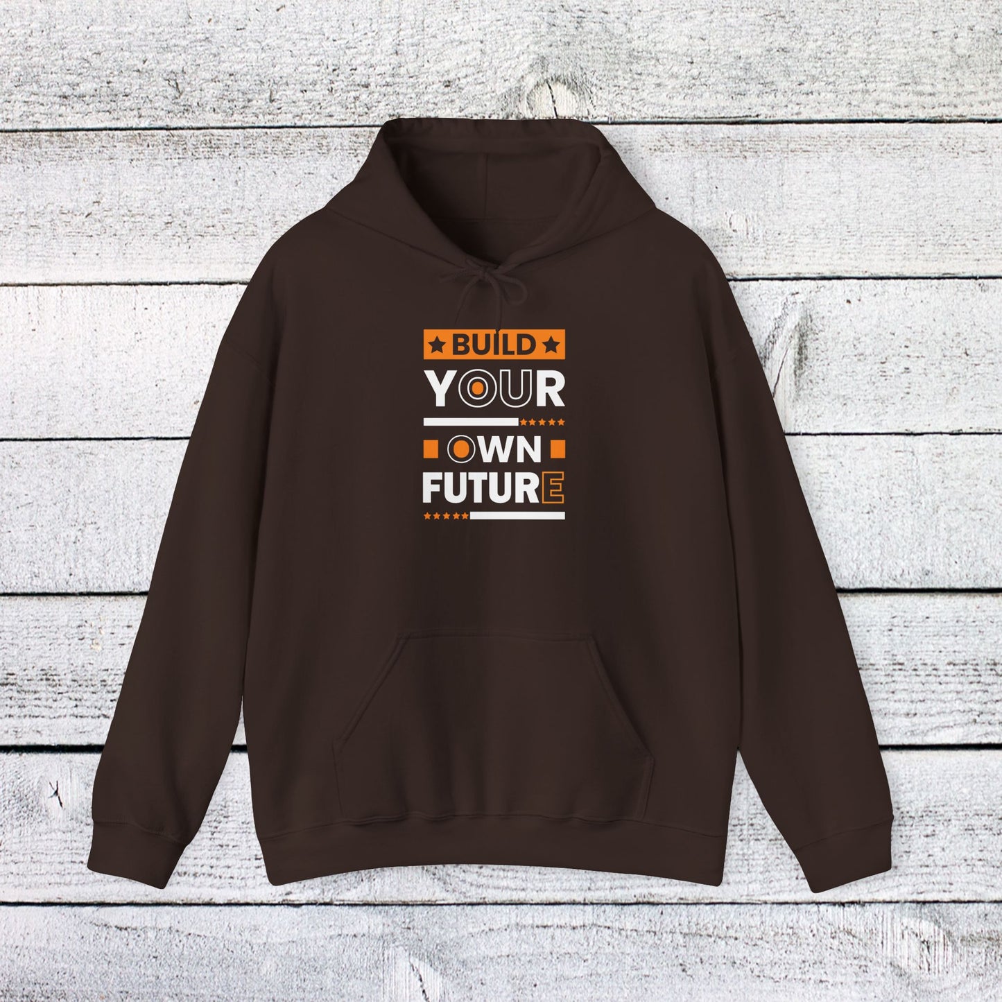 unisex heavy blend™ hooded sweatshirt - build your own future - empowerment message