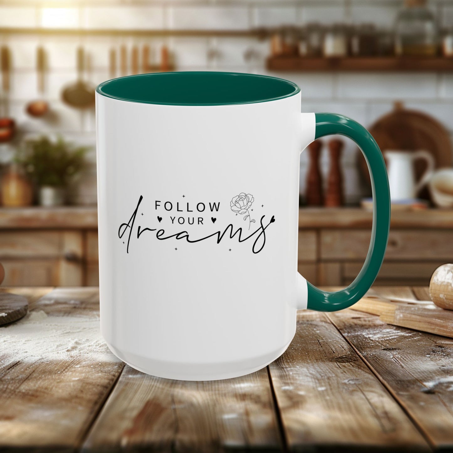 colorful mugs (11oz, 15oz) - follow your dreams - dream big quote