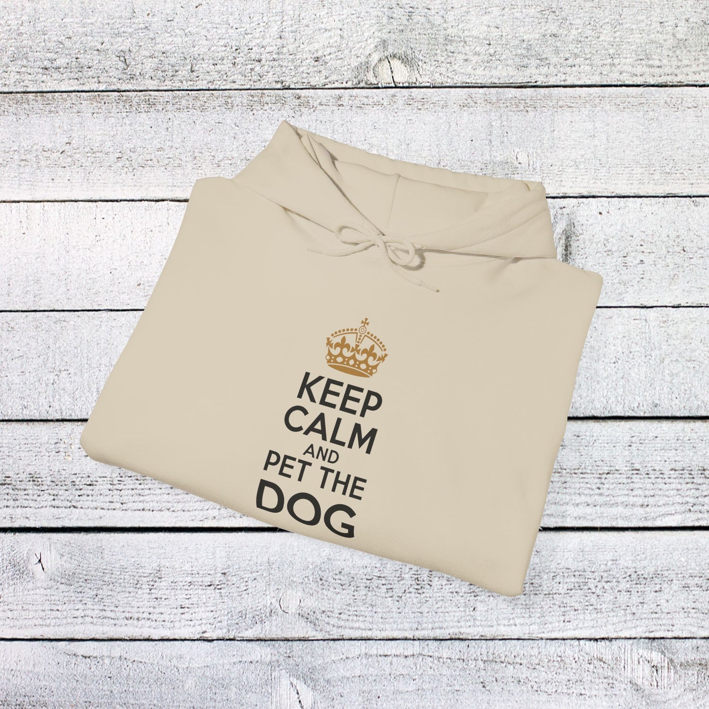 unisex heavy blend™ hooded sweatshirt - keep calm and pet the dog | funny dog lover gift | cute pet quote design