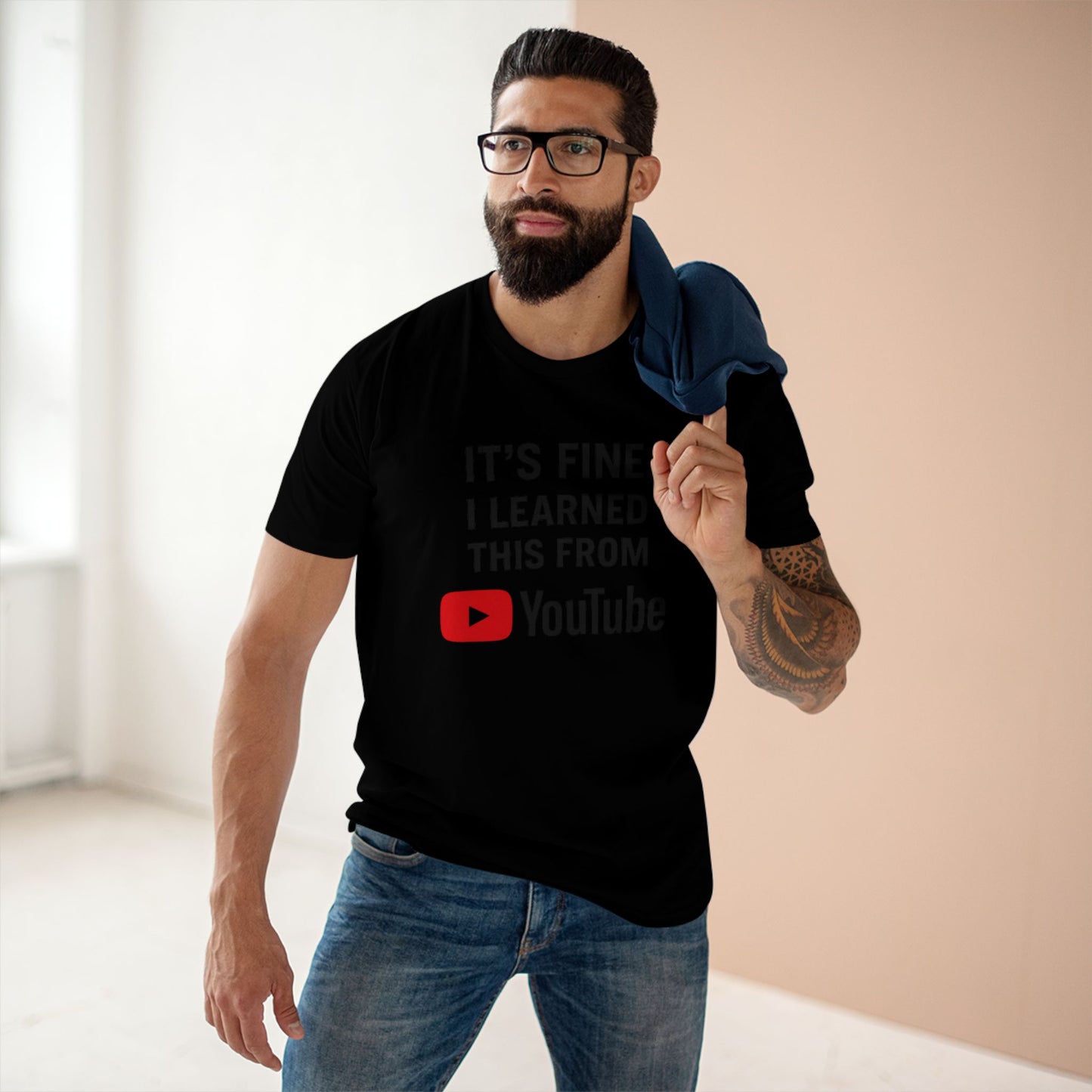 men's stable tee: it's fine, i learned this from youtube
