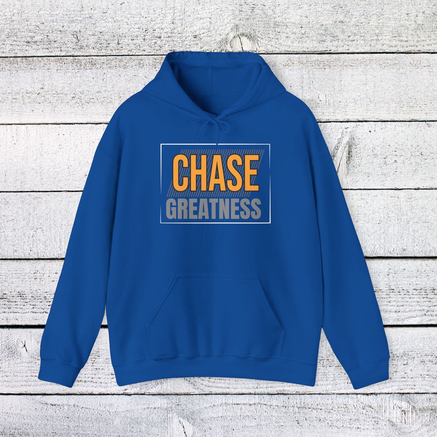 unisex heavy blend™ hooded sweatshirt - chase greatness - bold motivation quote
