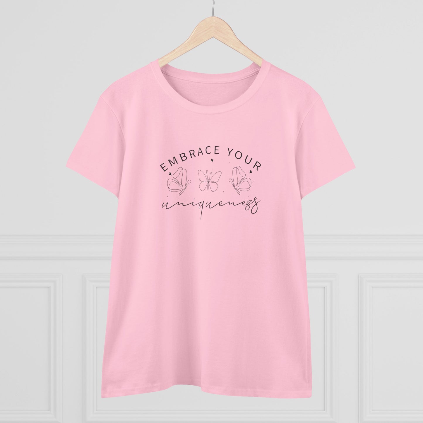 women's midweight cotton tee - embrace your uniqueness - individuality affirmation