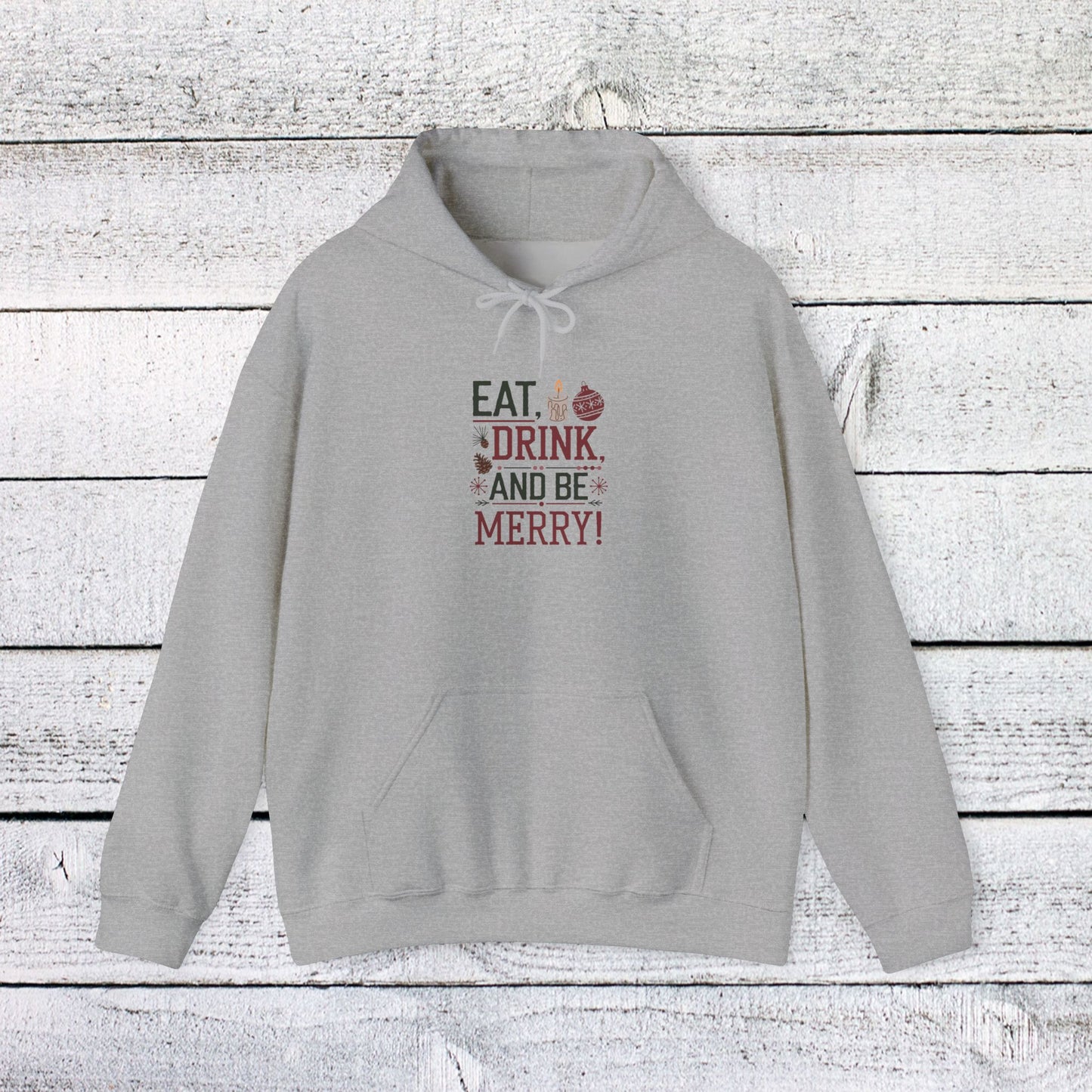 men's and women's christmas sweatshirt. eat, drink, be merry. unisex christmas sweatshirt.