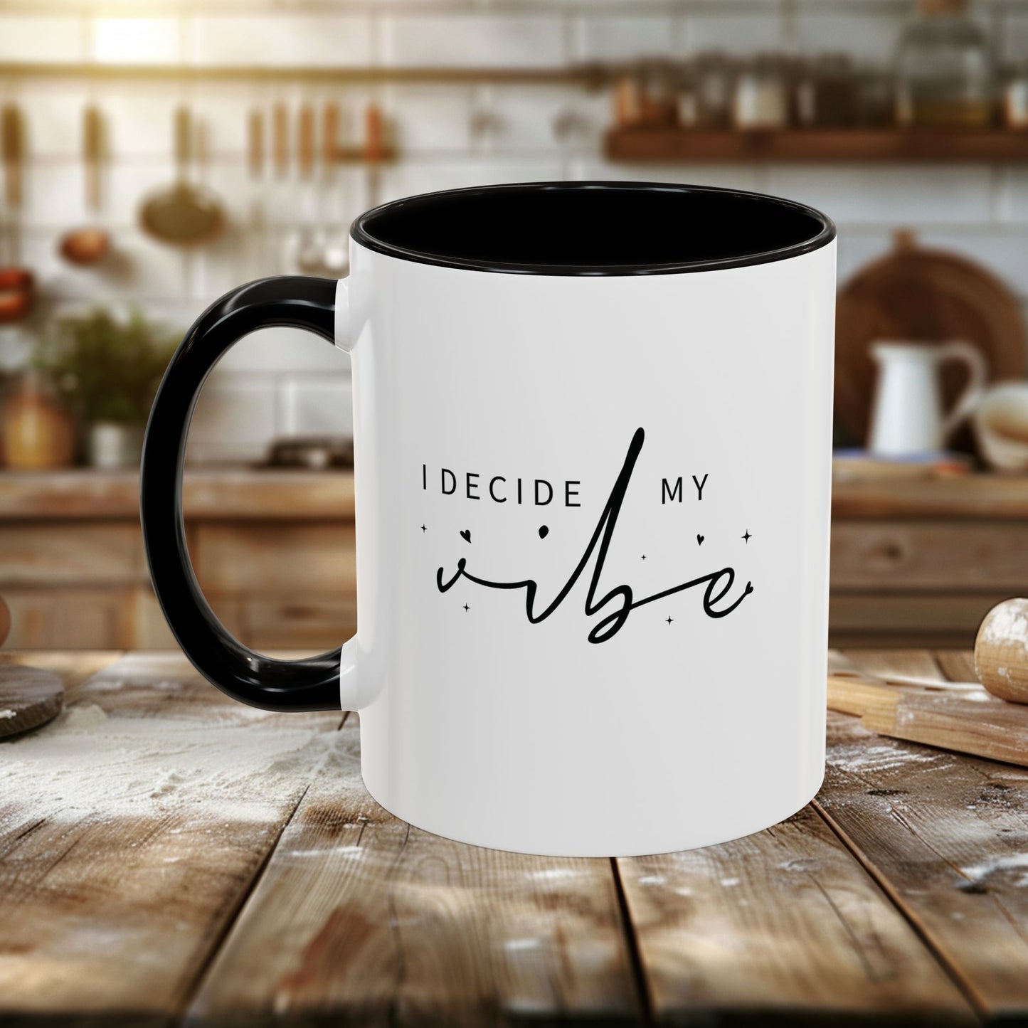 colorful mugs (11oz, 15oz) - i decide my vibe - confidence & control quote