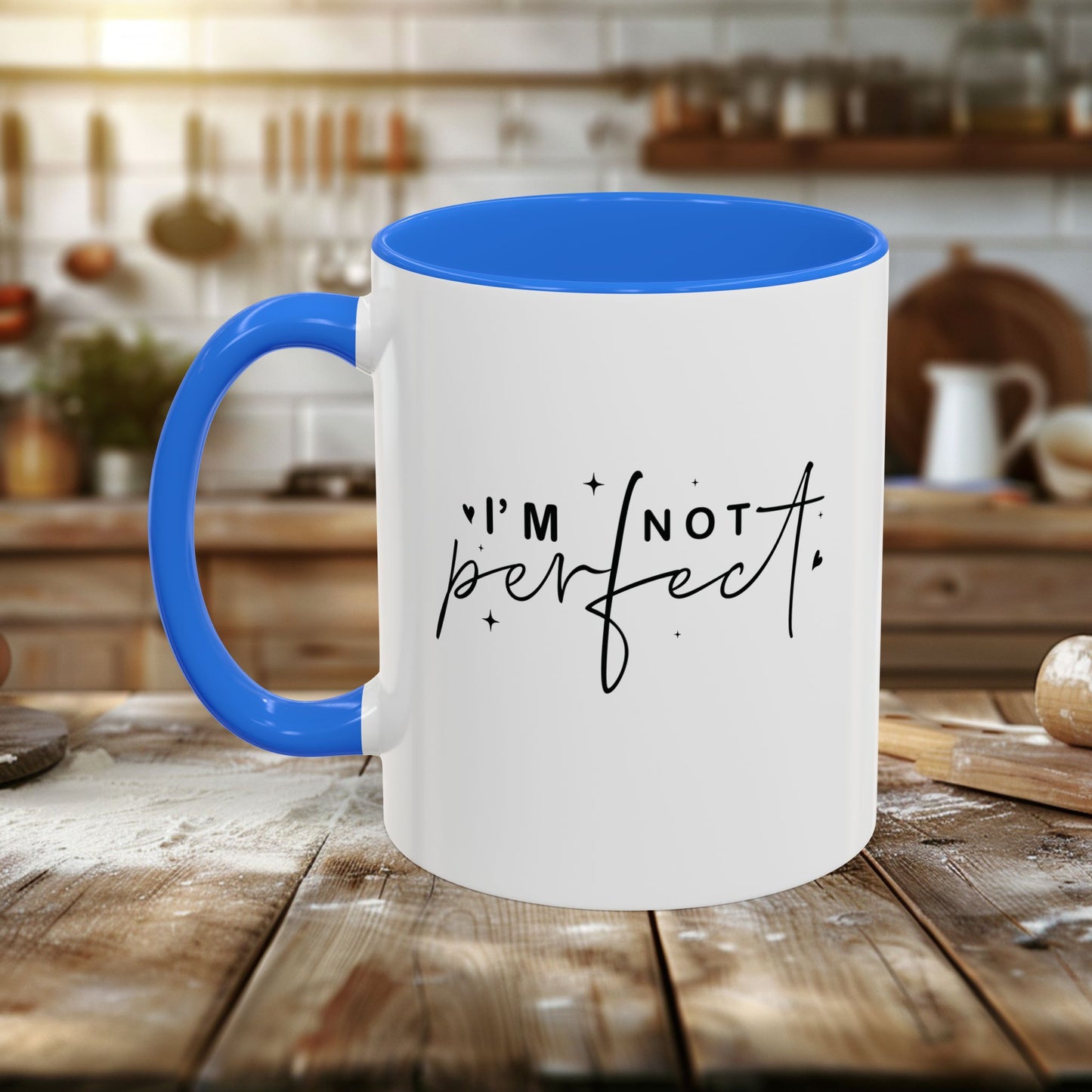 colorful mugs (11oz, 15oz) - i’m not perfect - self-acceptance quote