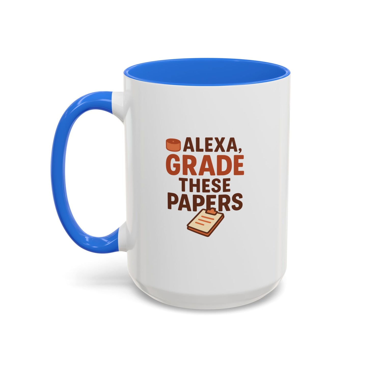 funny coffee mug - 'alexa, grade these papers' - colorful ceramic cup for teachers and students. teachers with attitude.