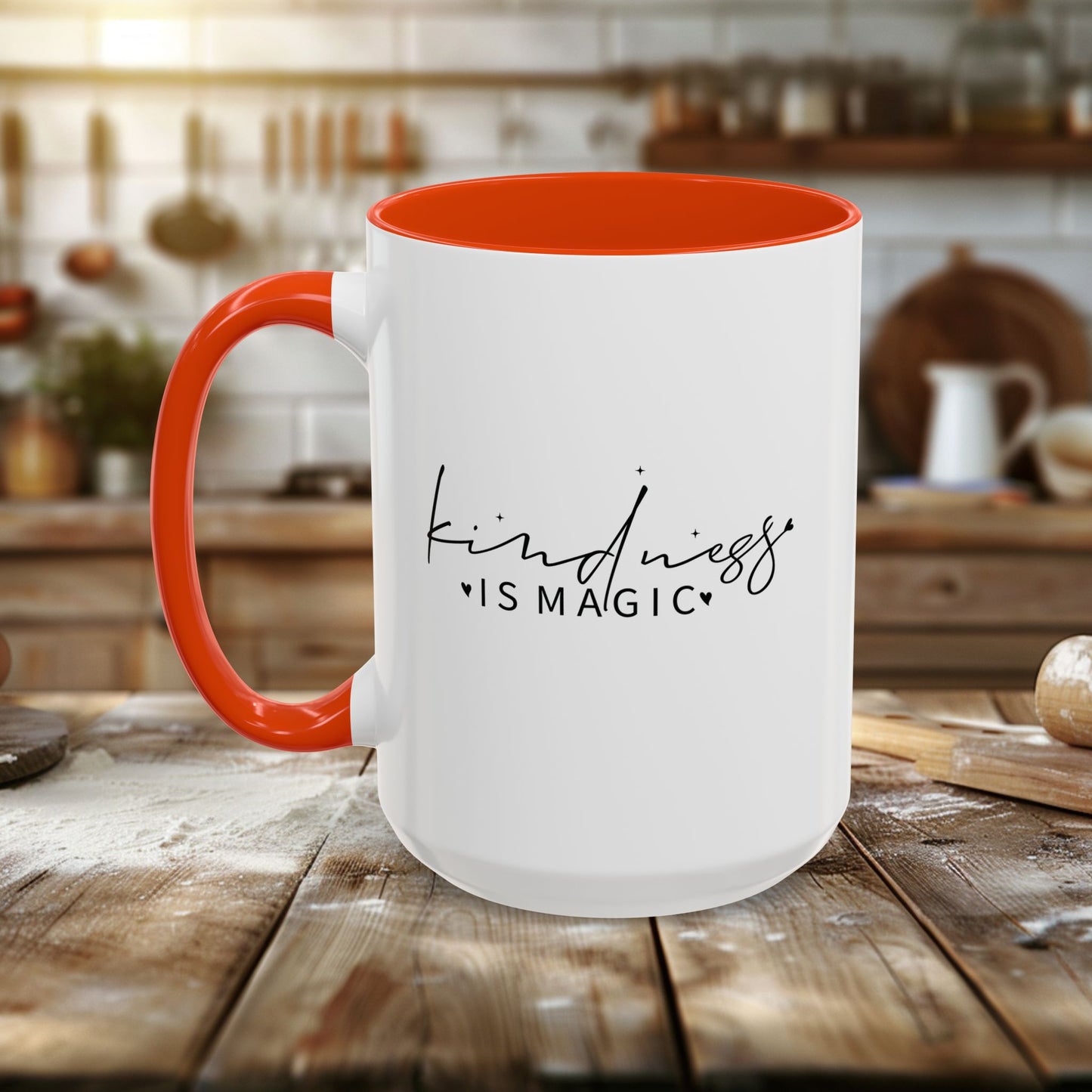 copy of colorful mugs (11oz, 15oz) - kindness is magic - whimsical positive quote