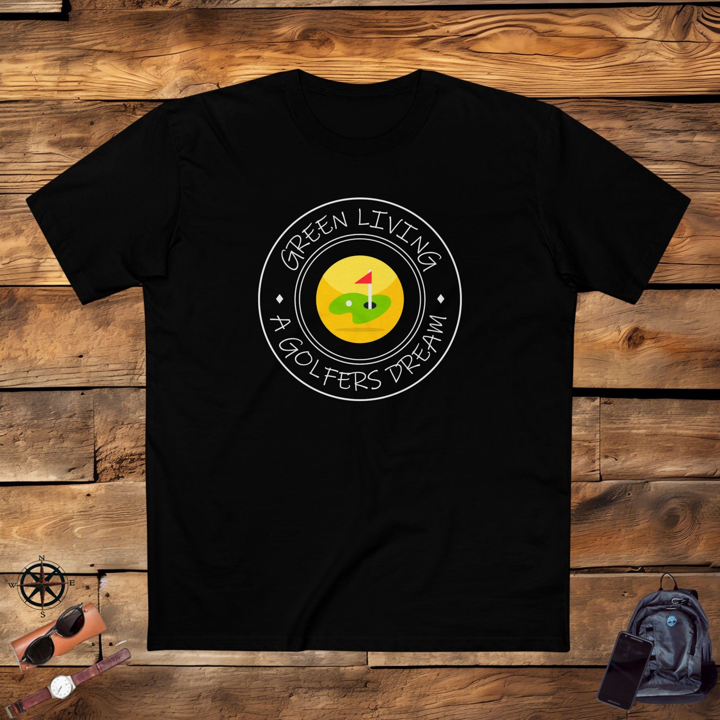 men's t-shirt - green living a golfers dream