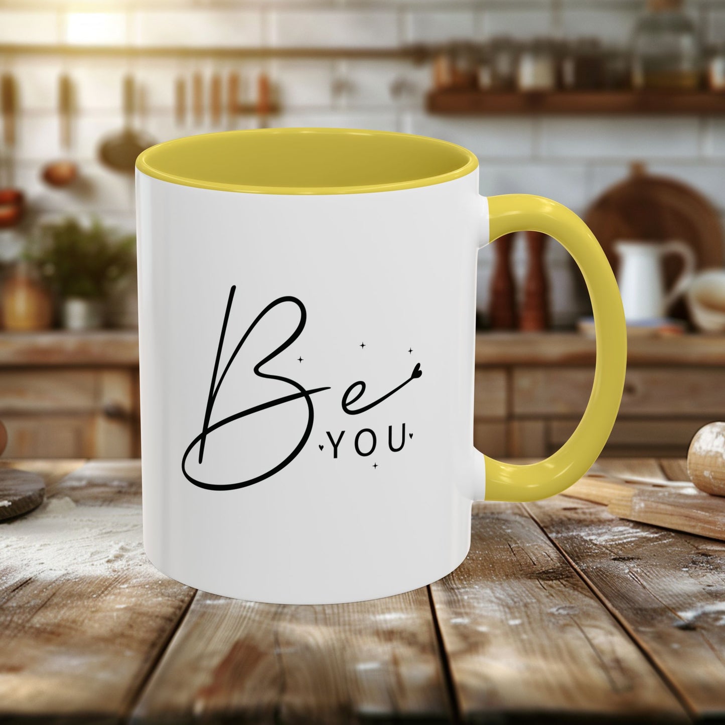 colorful mugs (11oz, 15oz) - be you - simple and powerful self-love quote