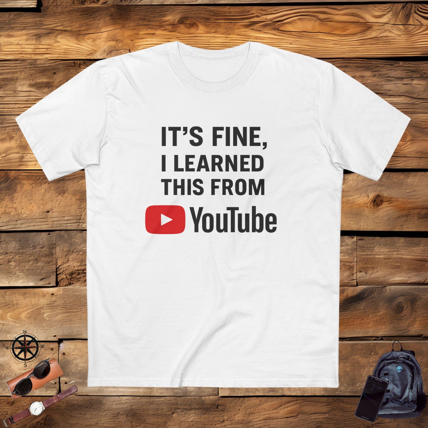 men's stable tee: it's fine, i learned this from youtube