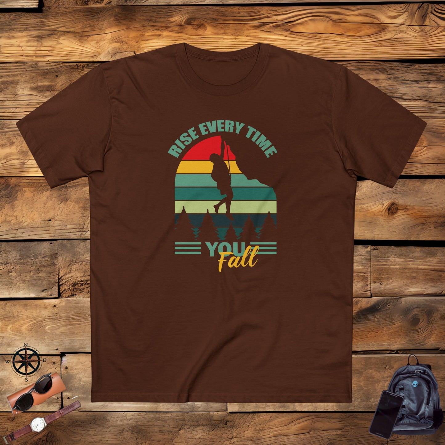 adult staple tee - rise every time you fall - resilience quote