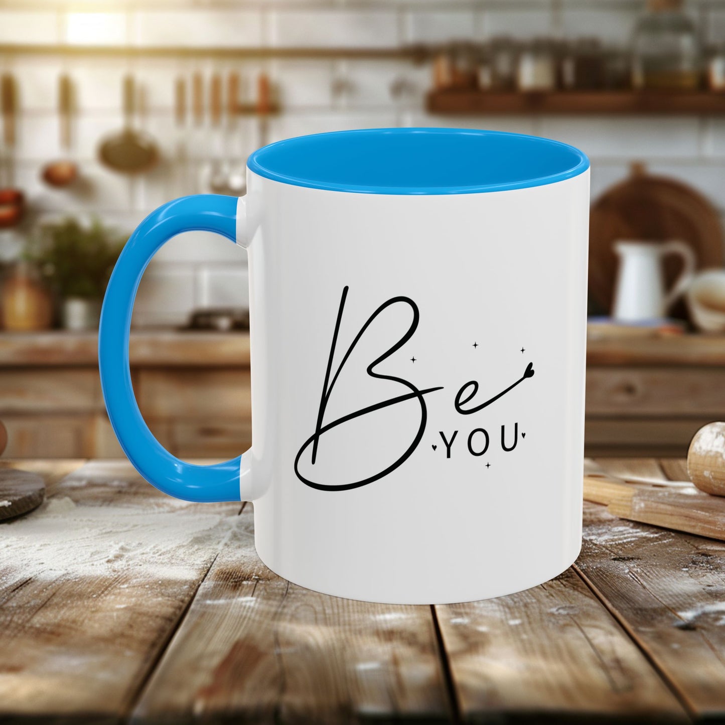 colorful mugs (11oz, 15oz) - be you - simple and powerful self-love quote