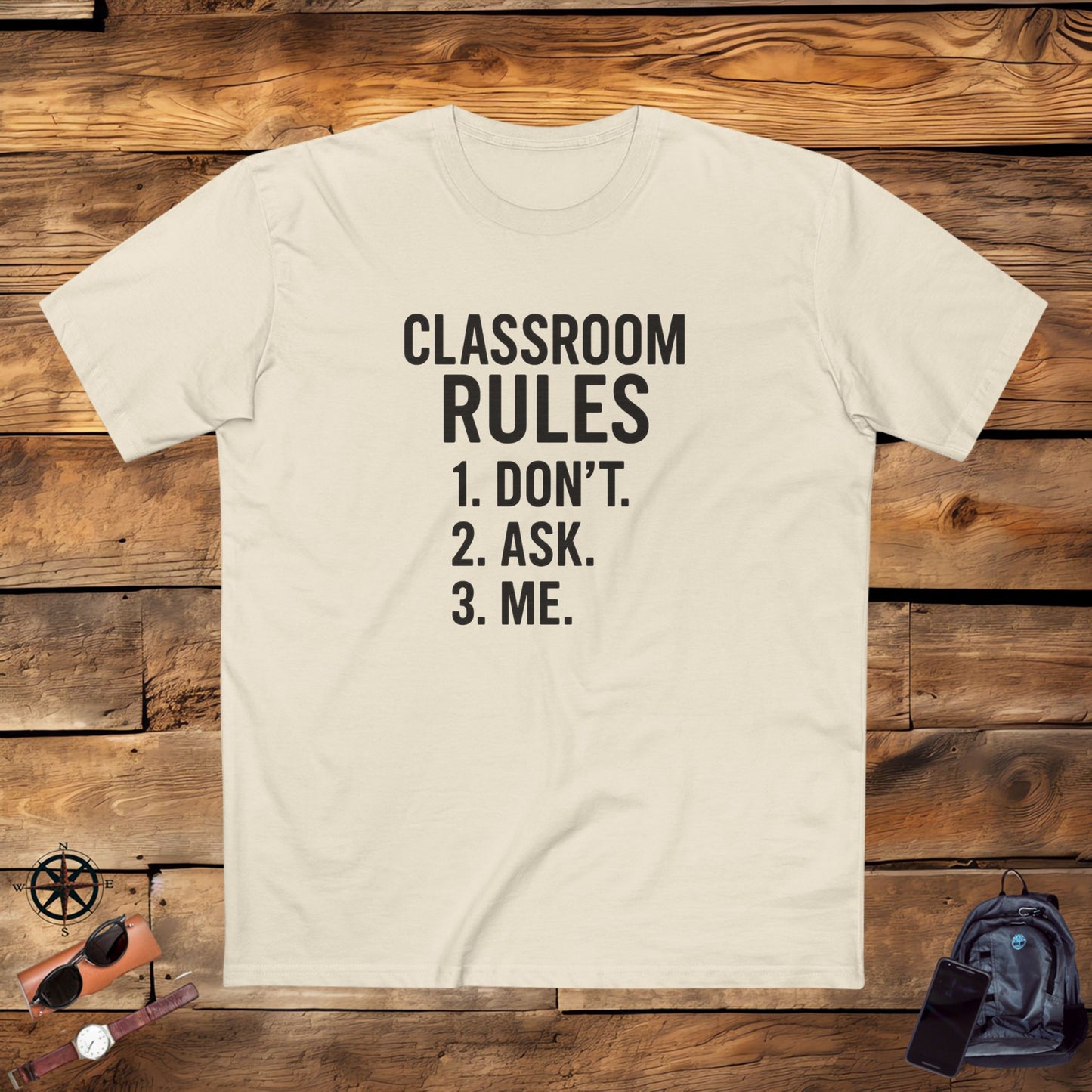 stylish men's stable tee - classroom rules design. teachers with attitude.