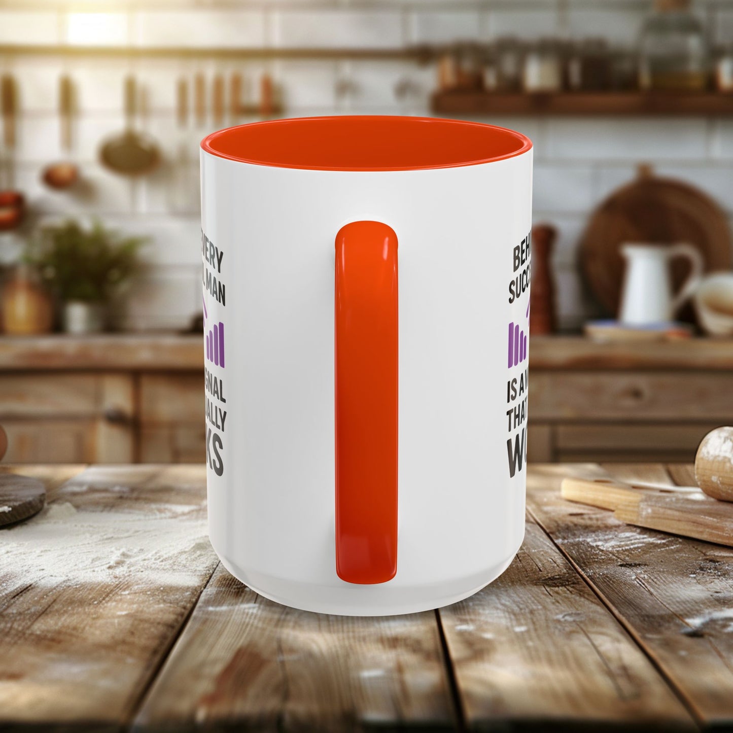 colorful mugs (11oz, 15oz) - behind every successful man is a wifi signal that works