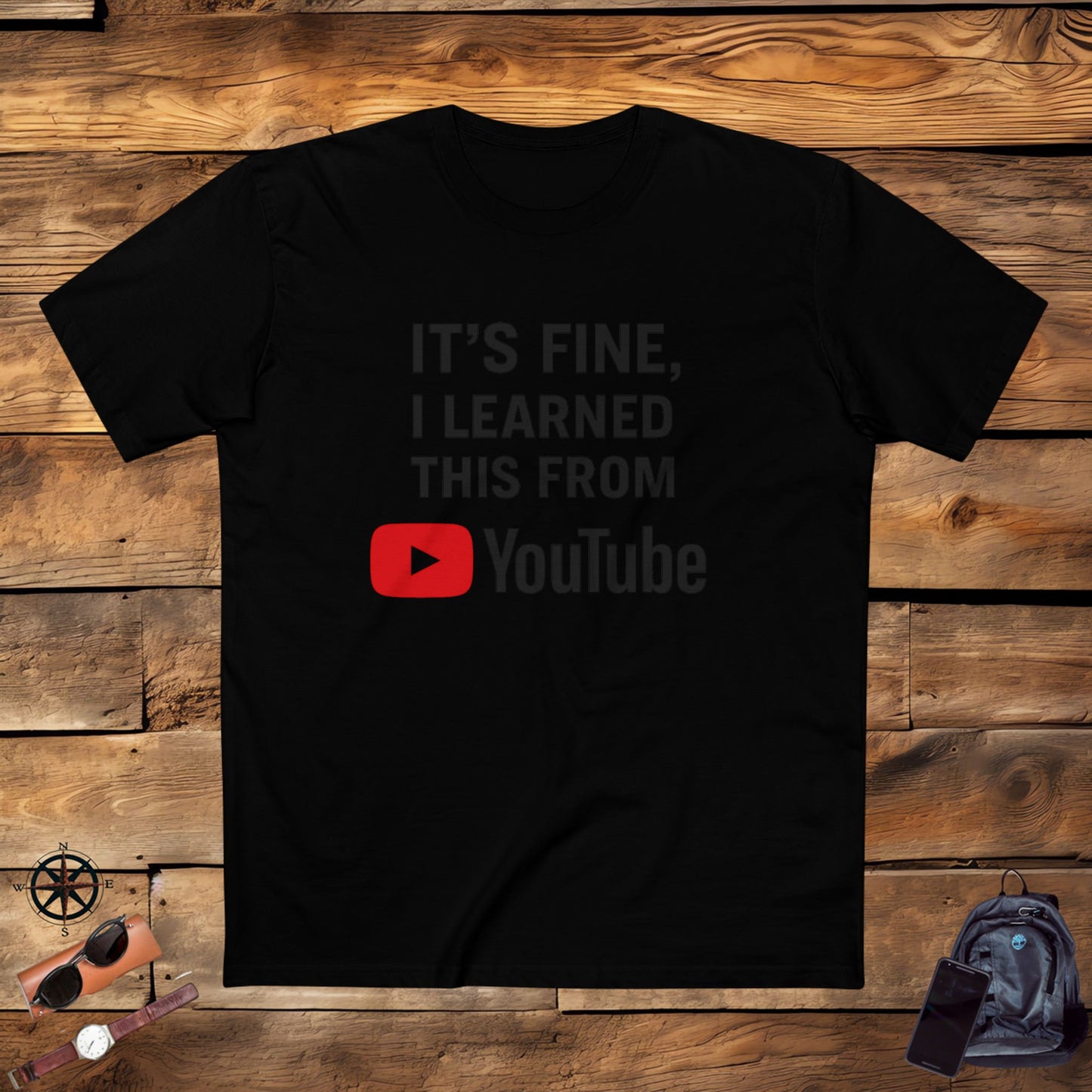 men's stable tee: it's fine, i learned this from youtube