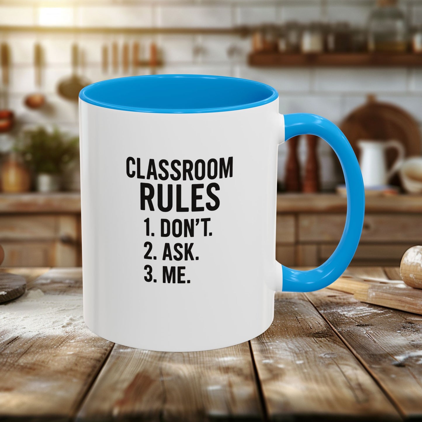colorful classroom rules mug - perfect for teachers and students. teachers with attitude.