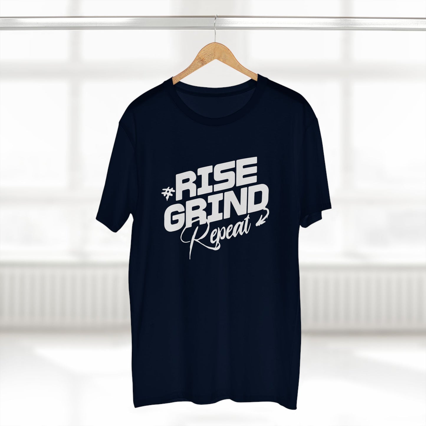 adult staple tee - rise, grind, repeat - hustle daily motivation