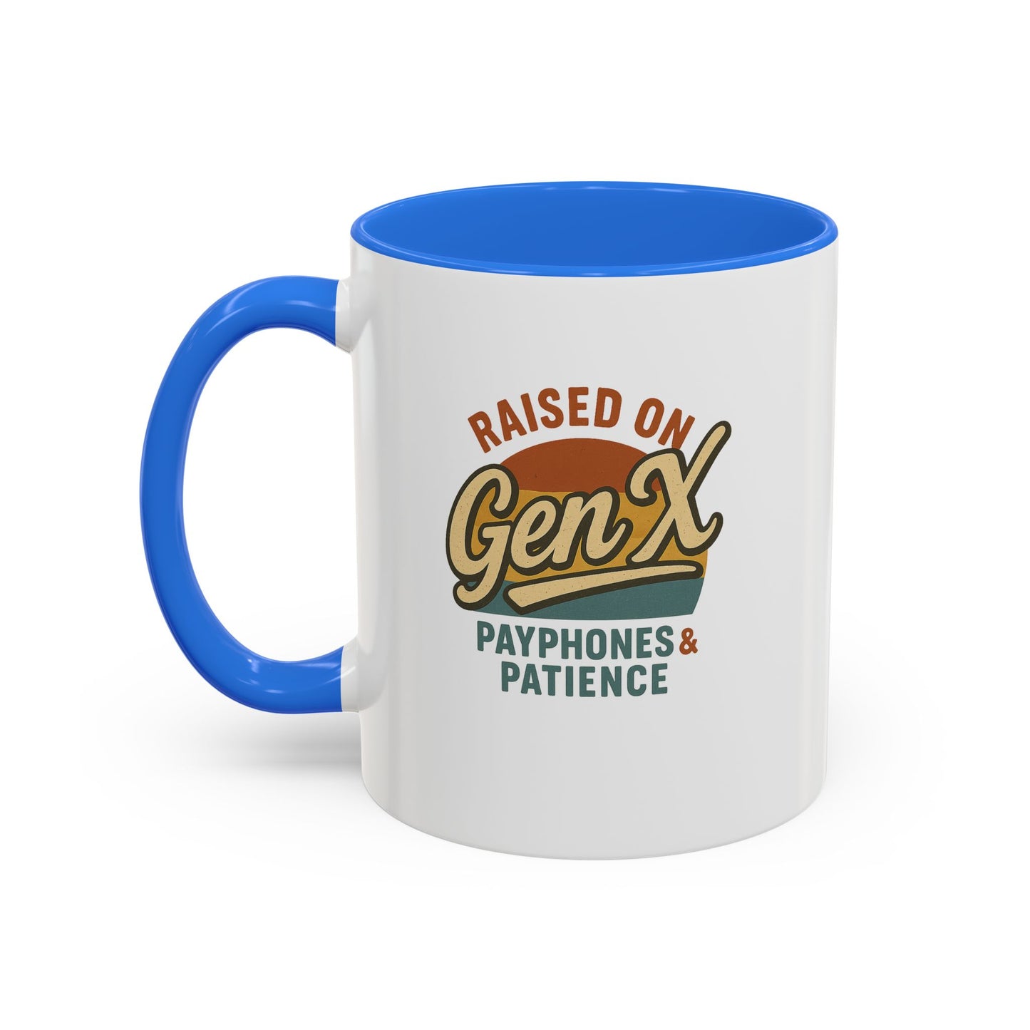colorful 'raised on gen x' mug - perfect gift for nostalgic coffee lovers