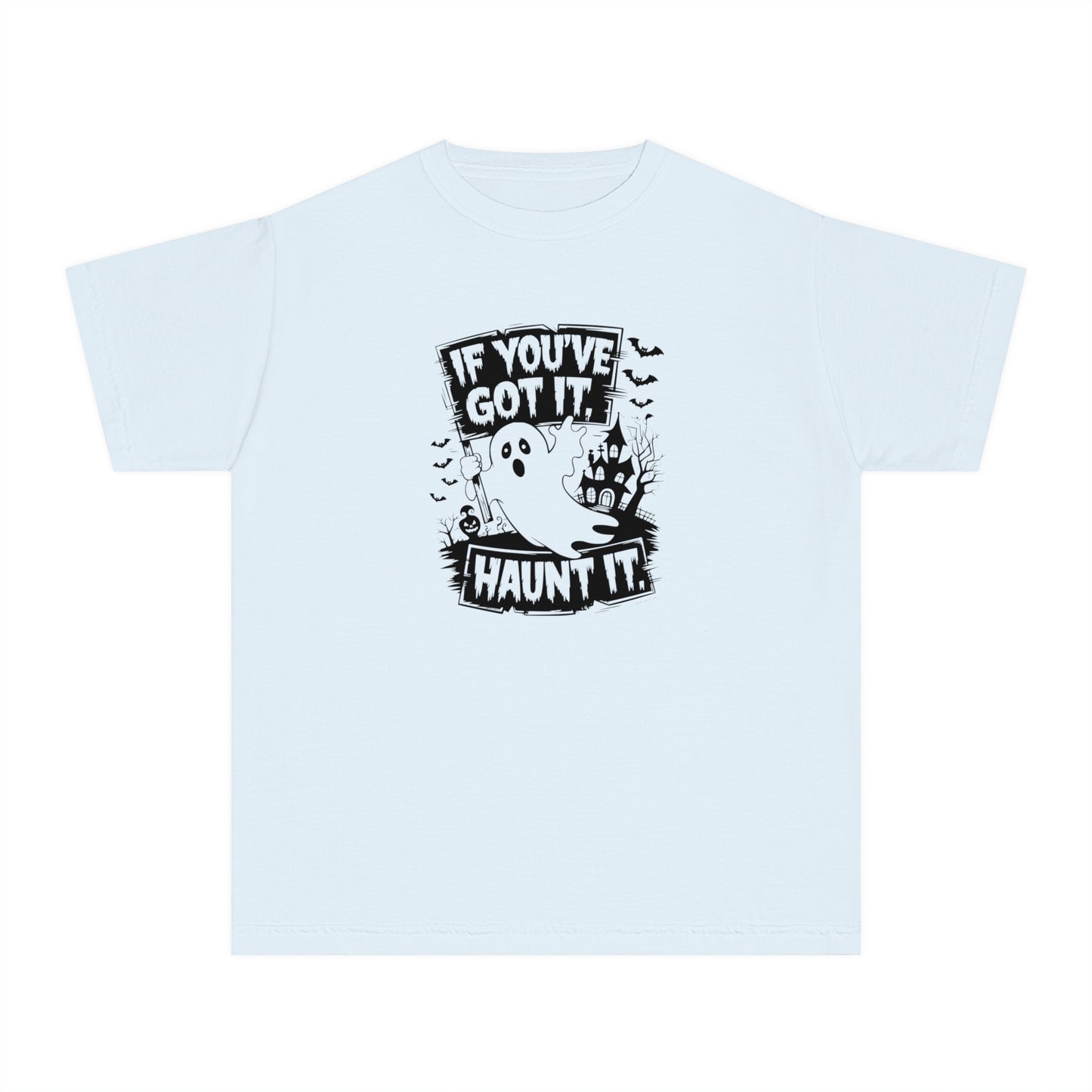 youth t-shirt, youth halloween t-shirt, if you've got it haunt it!