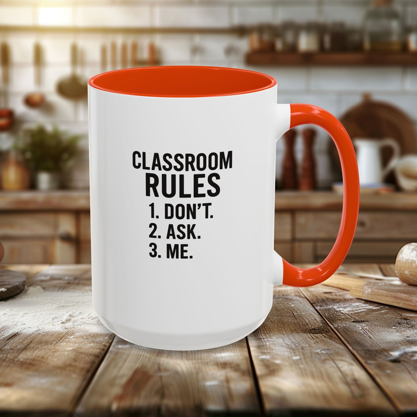 colorful classroom rules mug - perfect for teachers and students. teachers with attitude.