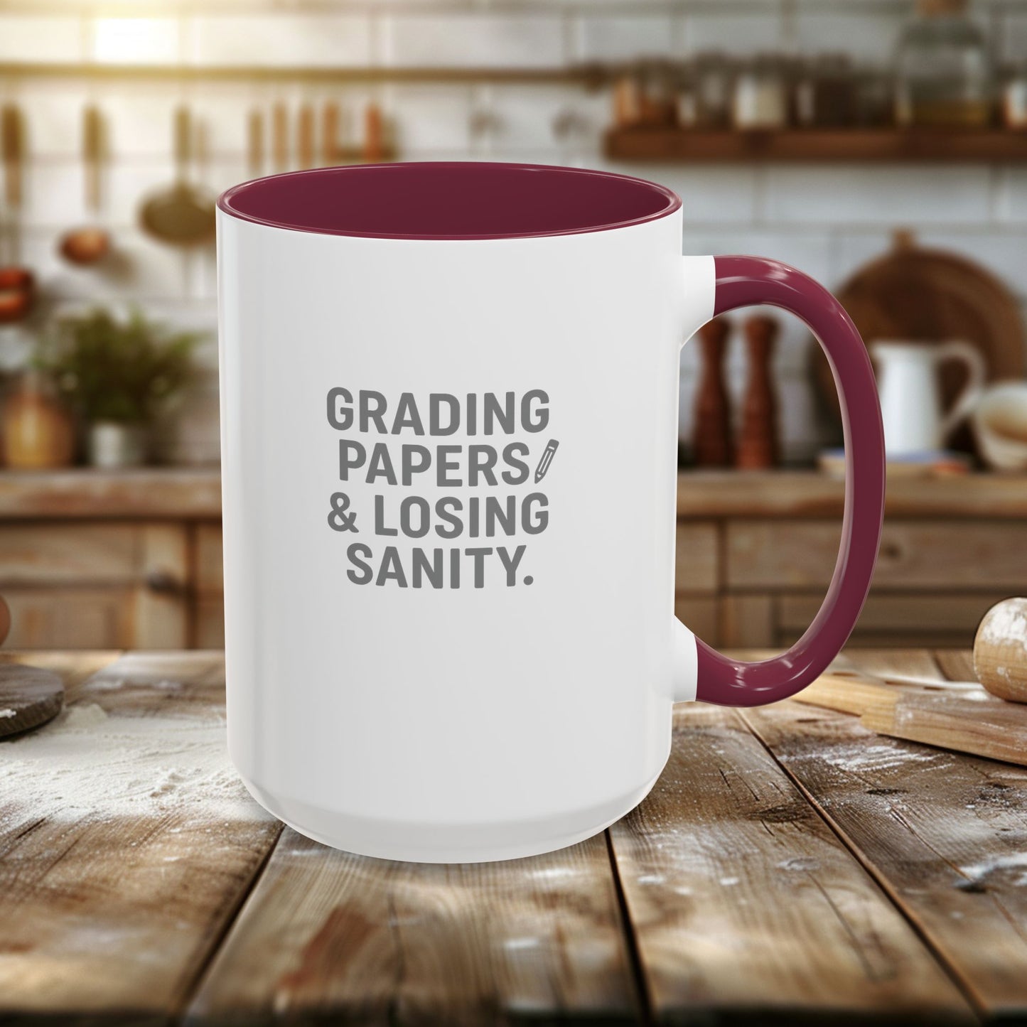 colorful grading papers & losing sanity mug – perfect gift for teachers. teachers with attitude.