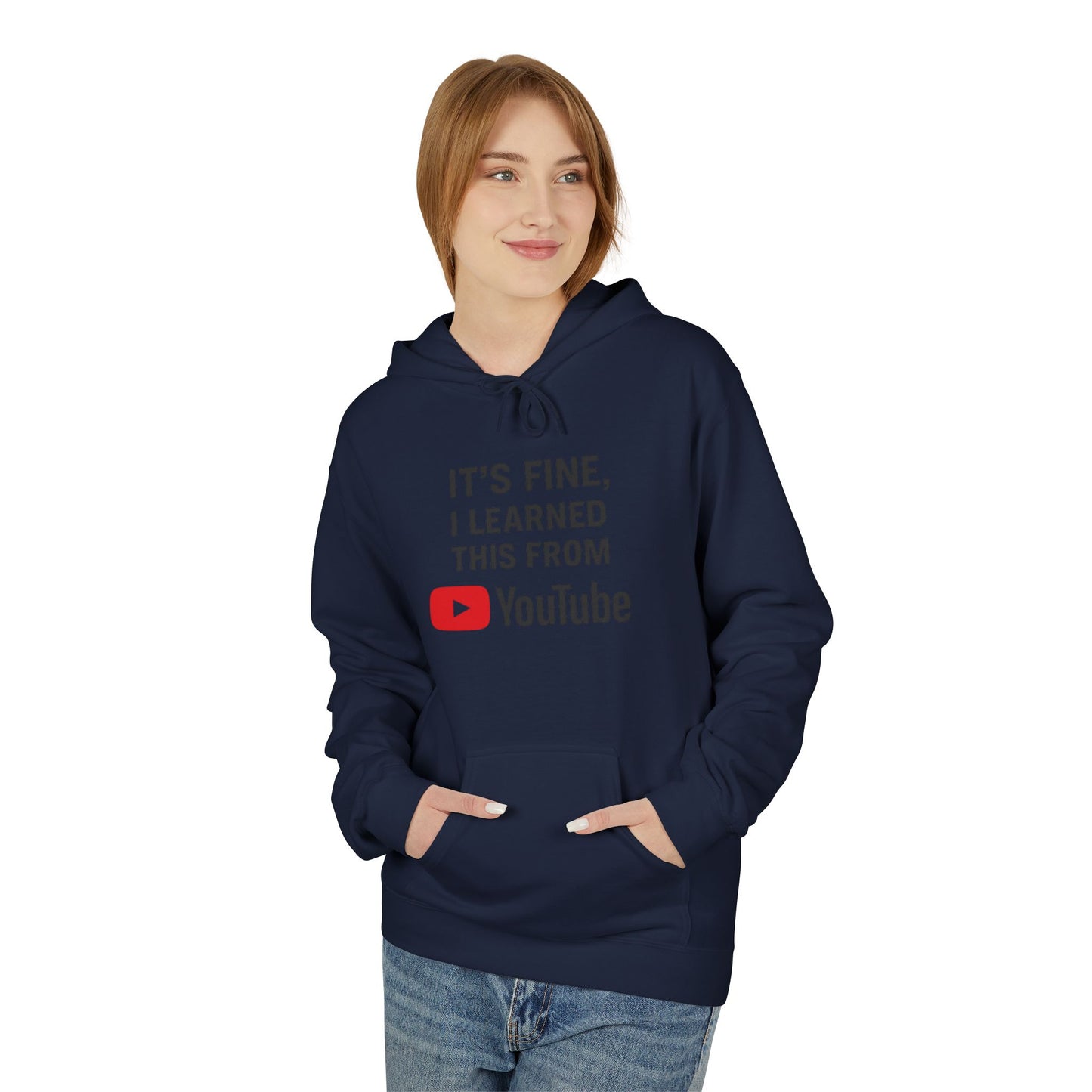 unisex softstyle hoodie - 'i learned this from youtube'