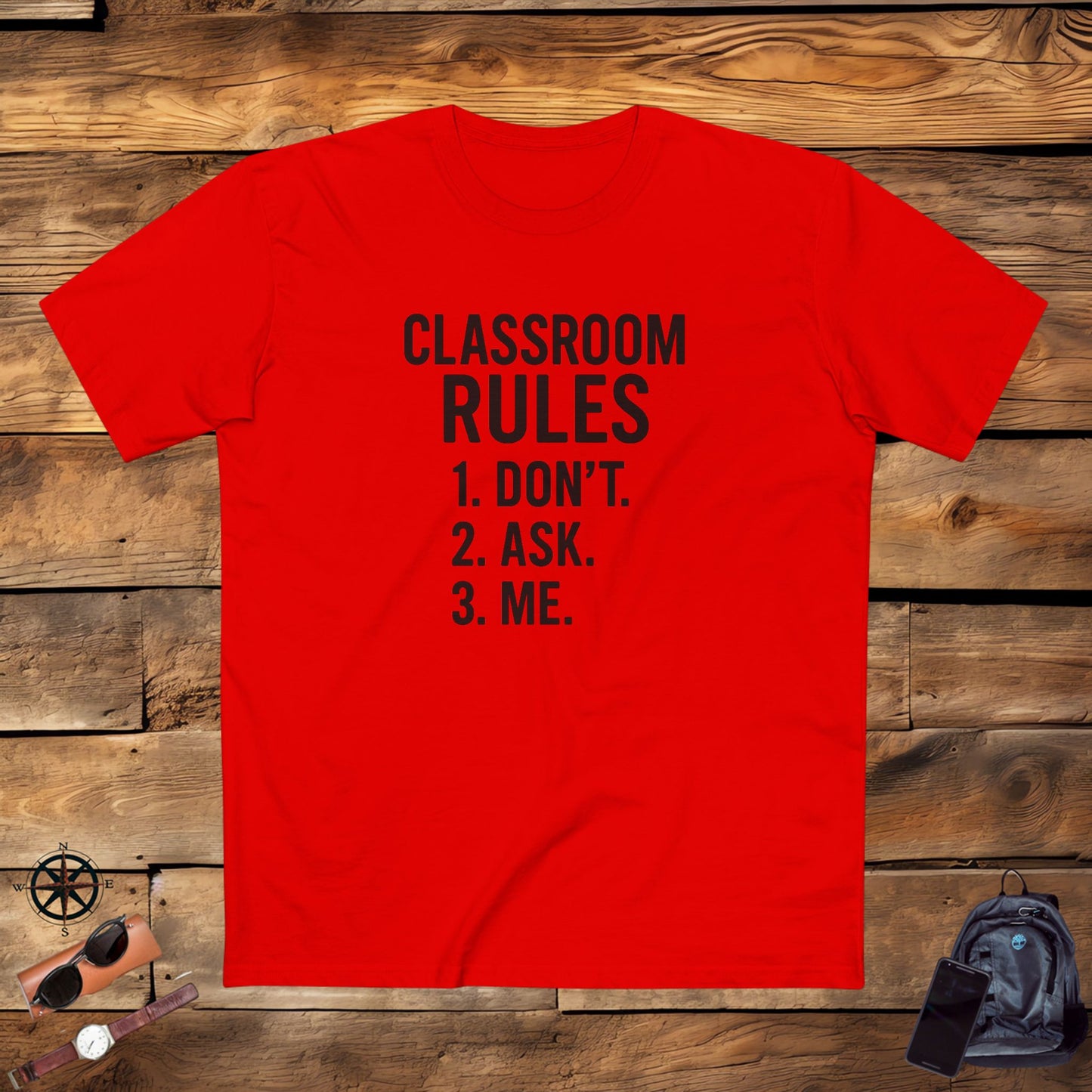 stylish men's stable tee - classroom rules design. teachers with attitude.