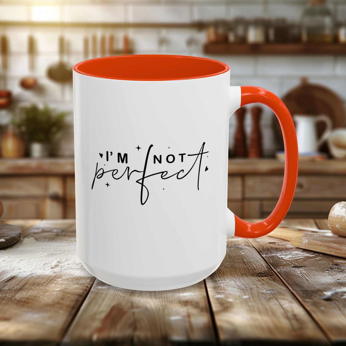 colorful mugs (11oz, 15oz) - i’m not perfect - self-acceptance quote