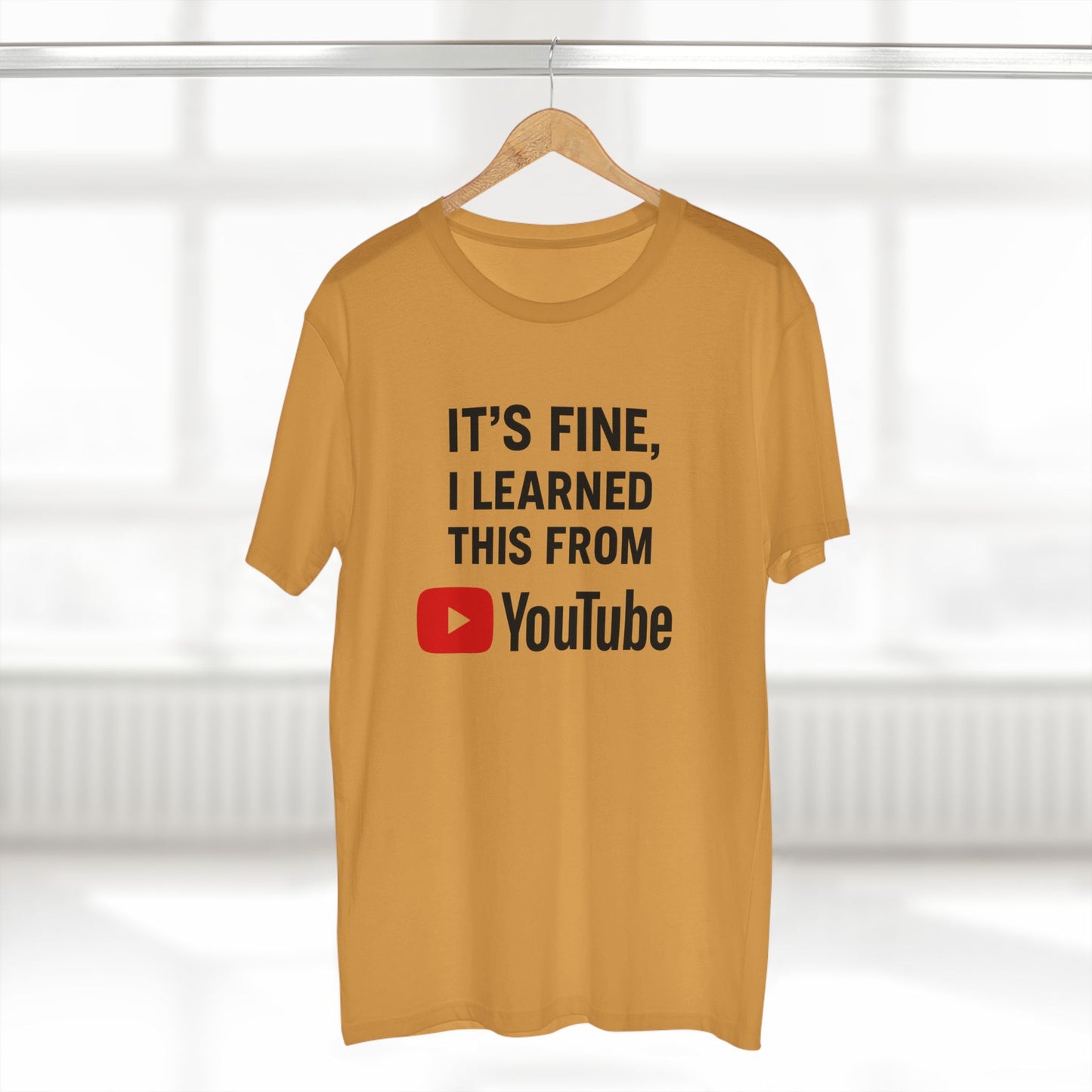 men's stable tee: it's fine, i learned this from youtube