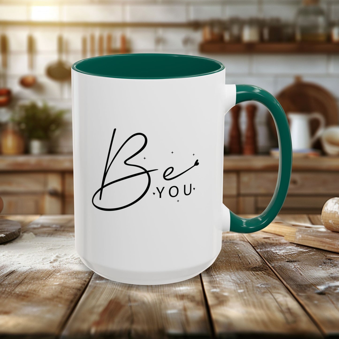 colorful mugs (11oz, 15oz) - be you - simple and powerful self-love quote