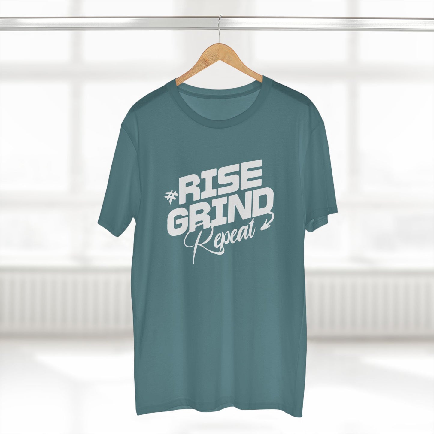 adult staple tee - rise, grind, repeat - hustle daily motivation