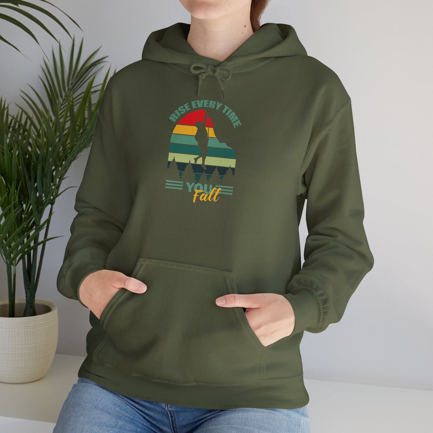 unisex heavy blend™ hooded sweatshirt - rise every time you fall - resilience quote