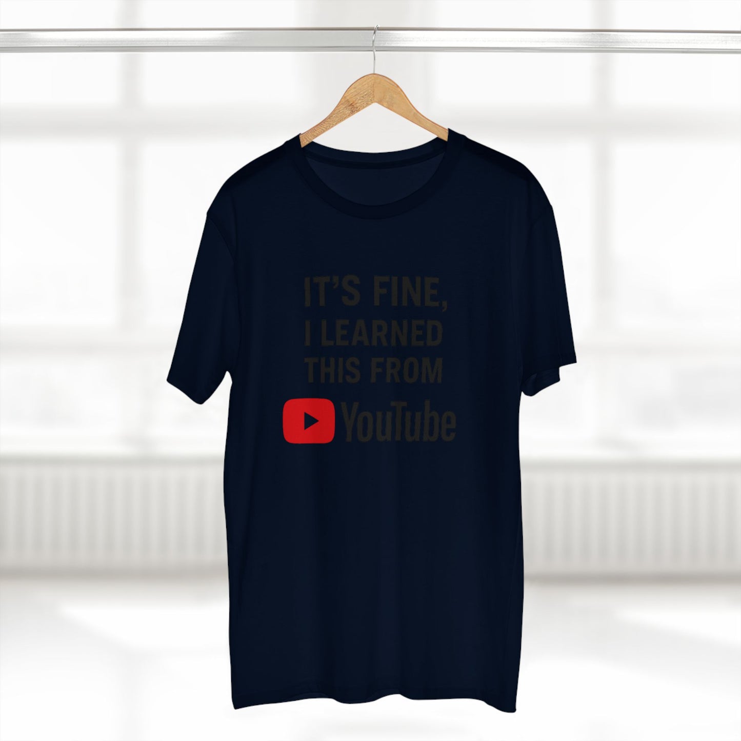 men's stable tee: it's fine, i learned this from youtube