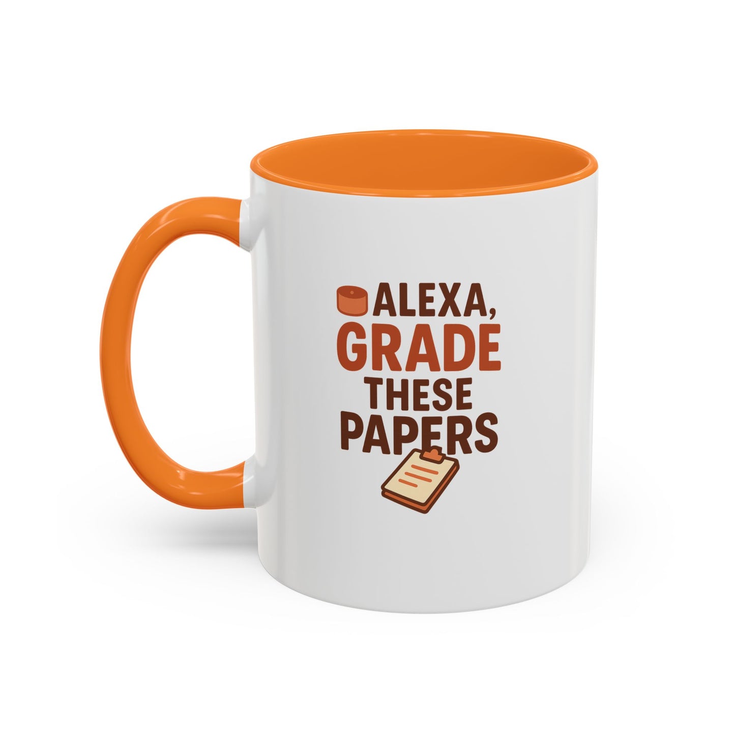 funny coffee mug - 'alexa, grade these papers' - colorful ceramic cup for teachers and students. teachers with attitude.