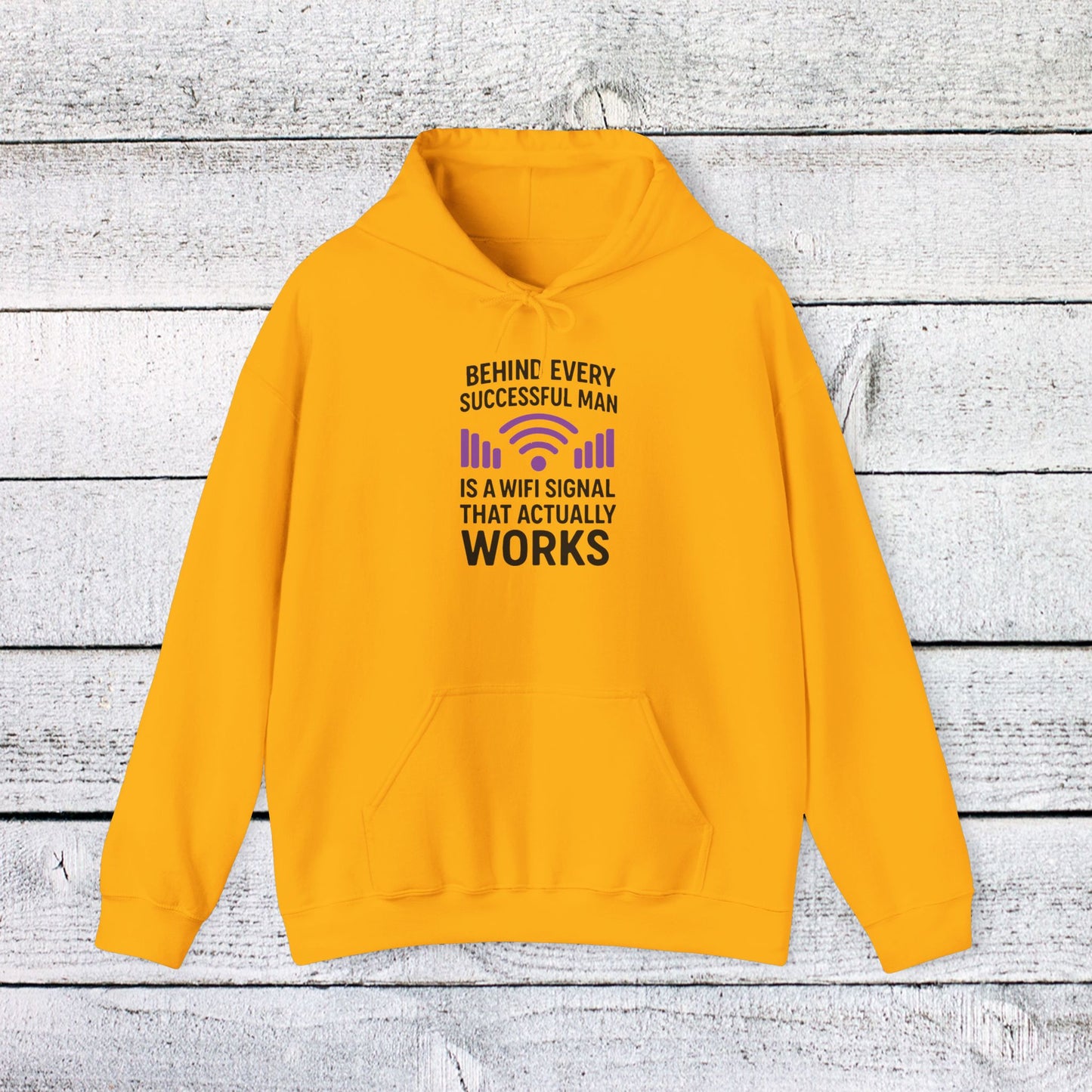 unisex heavy blend™ hooded sweatshirt - behind every successful man is a wifi signal that works