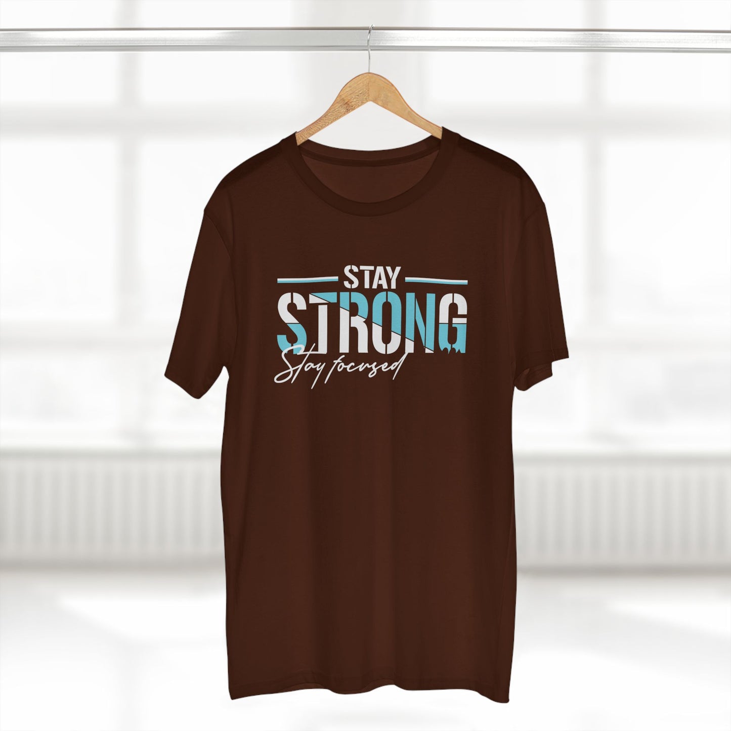 adult staple tee - stay strong - simple motivation design