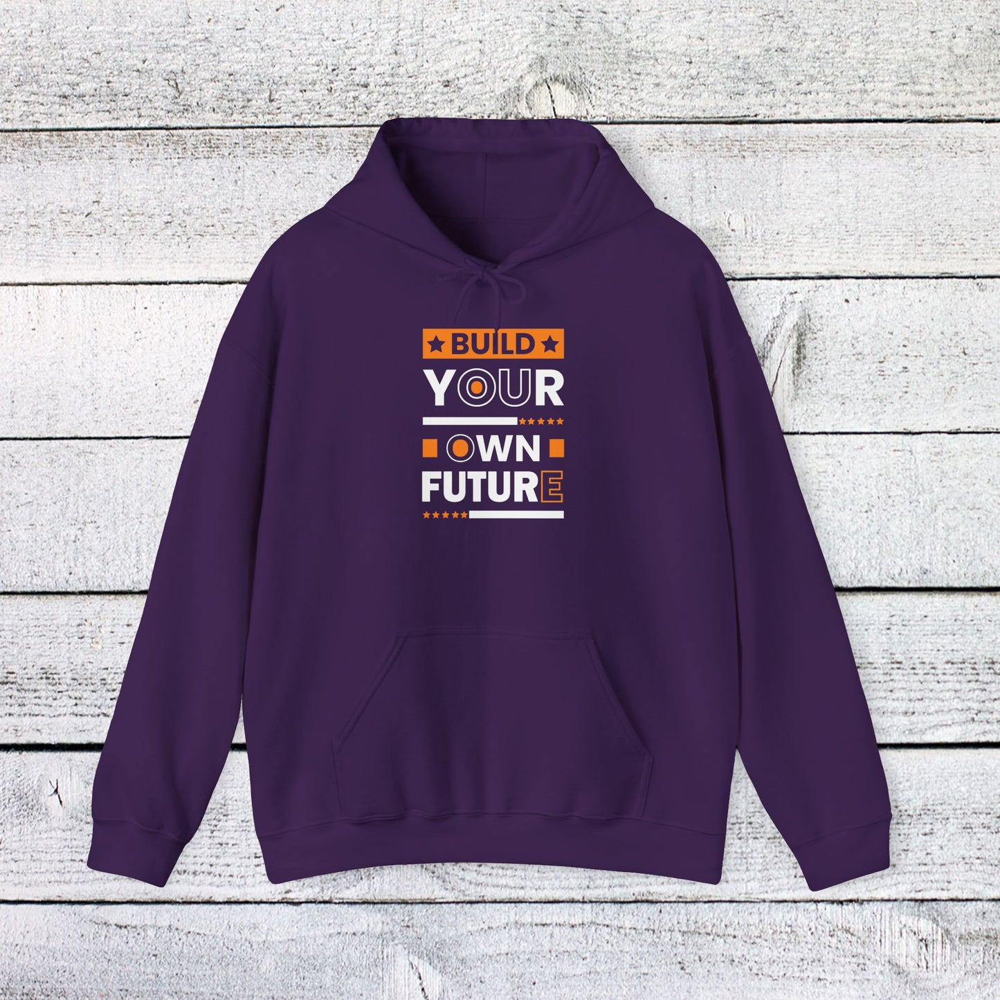 unisex heavy blend™ hooded sweatshirt - build your own future - empowerment message