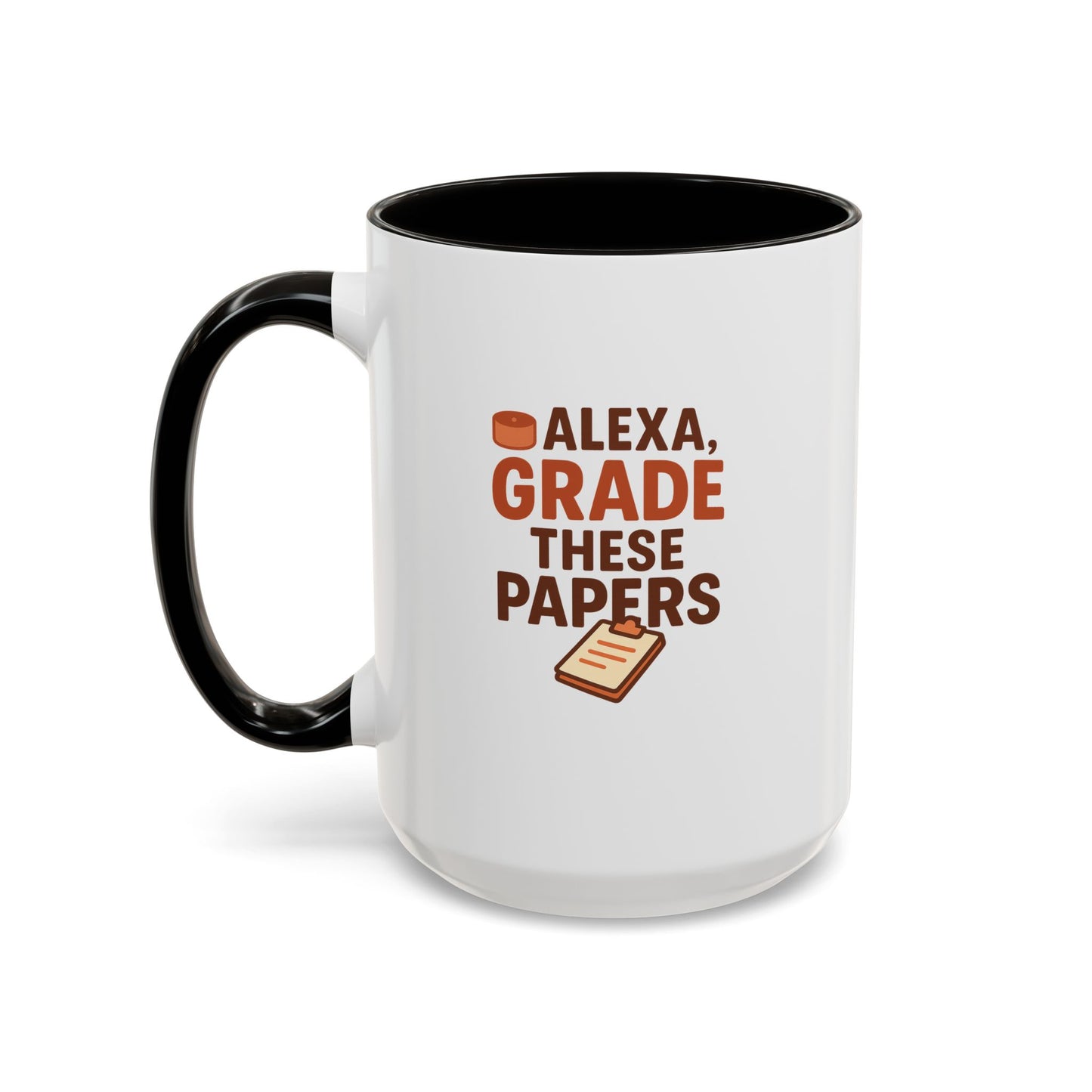 funny coffee mug - 'alexa, grade these papers' - colorful ceramic cup for teachers and students. teachers with attitude.